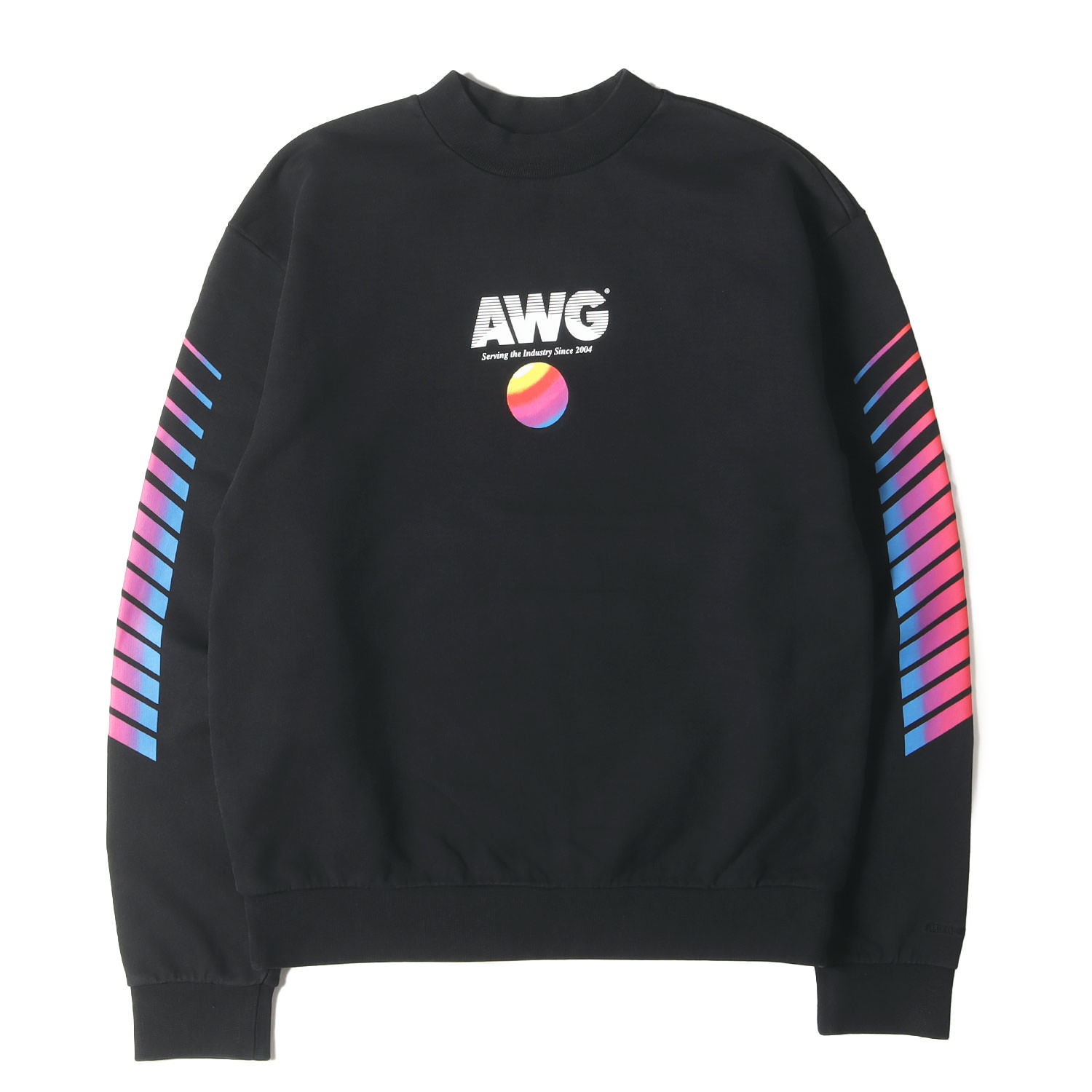 ALEXANDER WANG アレキサンダーワン スウェット ブラック 黒 サイズ:XS グラフィック ロゴ モックネック スウェットシャツ トップス トレーナー プルオーバー【メンズ】【中古】【K4789】