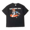 90s - 00s ヴィンテージ古着 | 00s マリオカートWii スーパーマリオ クルーネック Tシャツ (DELTAボディ) | ブラック 黒 | サイズ:L | 00年代 | トップス カットソー 半袖【メンズ】【中古】【K4560】