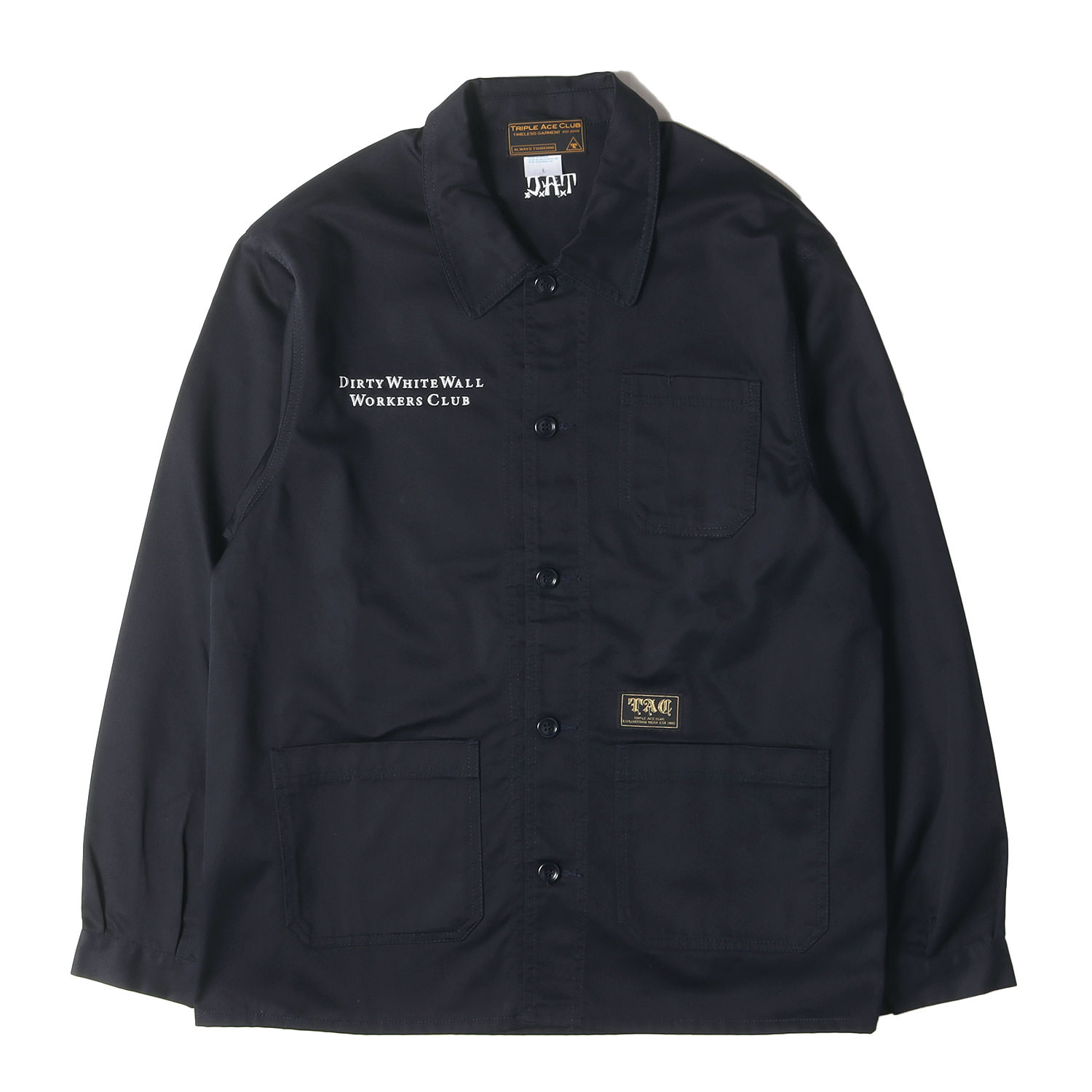 TRIPLE ACE CLUB トリプルエースクラブ ジャケット ネイビー 紺 サイズ:L | ロゴ刺繍 T/Cツイル カバー..