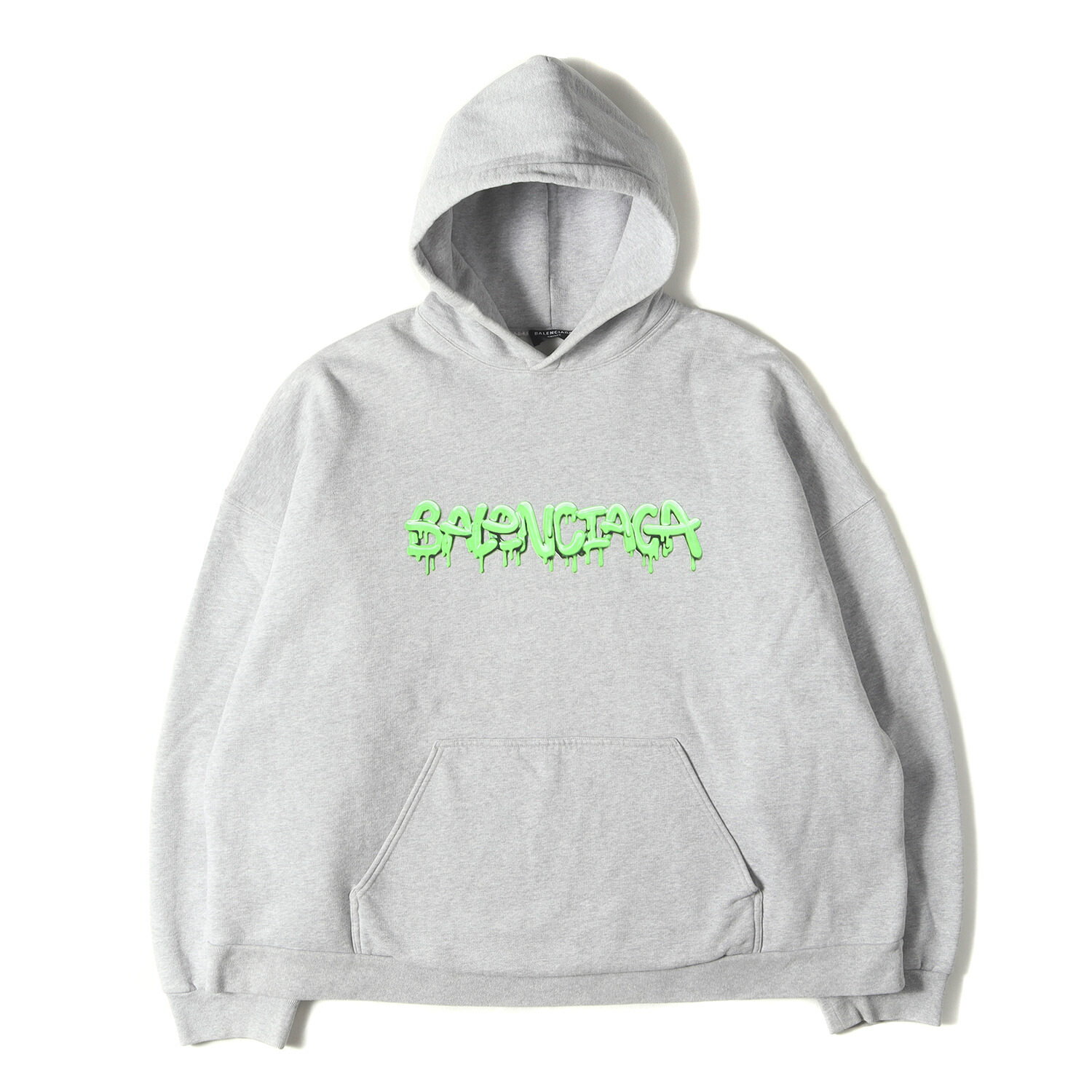 BALENCIAGA バレンシアガ パーカー ヘザーグレー サイズ:5 | 22SS ロゴ スウェットパーカー (SLIME HOODIE WIDE FIT 6...