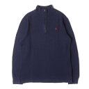 POLO Ralph Lauren ポロ ラルフローレン スウェット サイズ:BOYS XL(メンズM位) | 現行モデル | ポニー刺繍 ハーフジップ リブ スウェットシャツ | ネイビー 紺 | トップス トレーナー【メンズ】【中古】【K4575】