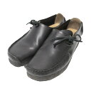 Clarks クラークス ブラック 黒 サイズ:UK6(25.0cm) | ラガー スムースレザー サイドレースアップ シューズ | Lugger | モカシン クレープソール | ブランド 靴【レディース】【中古】【K4617】