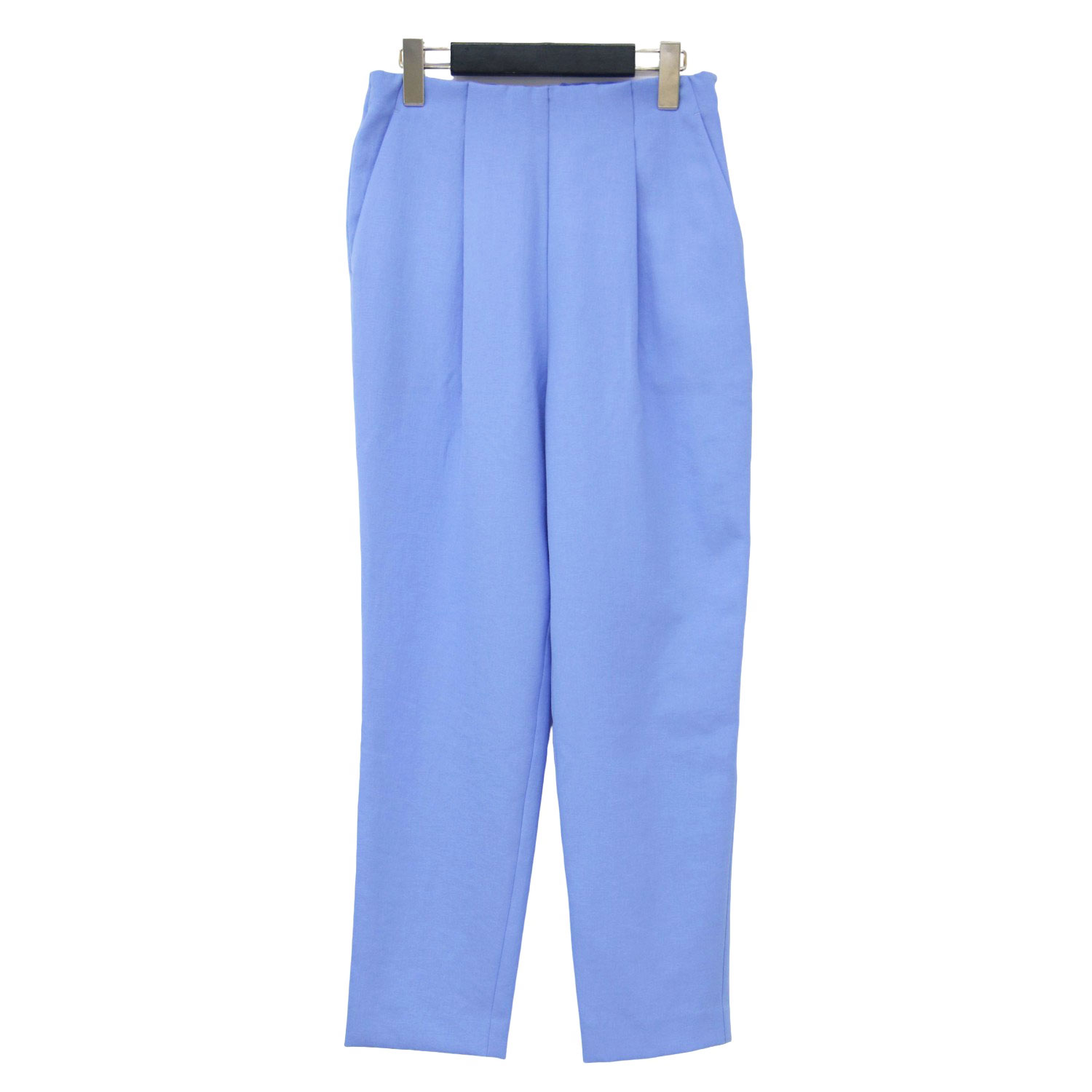 NOLLEYS ノーリーズ パンツ ライトブルー サイズ:38(M) | 22春夏 ヴィンテージ ツイル インゴム テーパードパンツ / スラックス | ハイウエスト タック | ボトムス ズボン【レディース】【中古】【K4637】