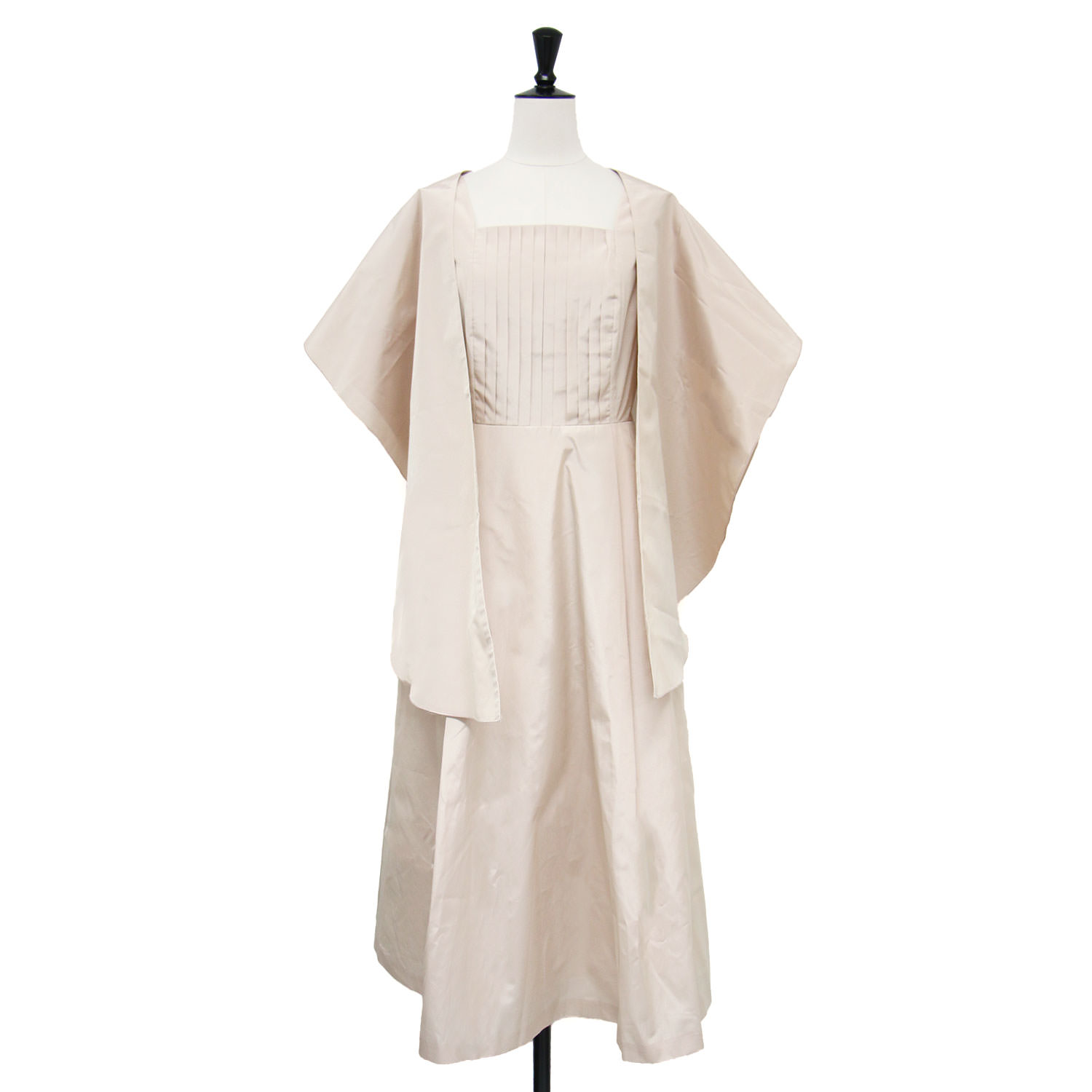 STRAWBERRY-FIELDS ストロベリーフィールズ ドレス ベージュ サイズ:2(M) | プリンセスタフタ ボレロ付き 結婚式 ワンピース ドレス | ミディ丈 ロング丈 ノースリーブ フレア ショール | トップス | 日本製【レディース】【K4639】