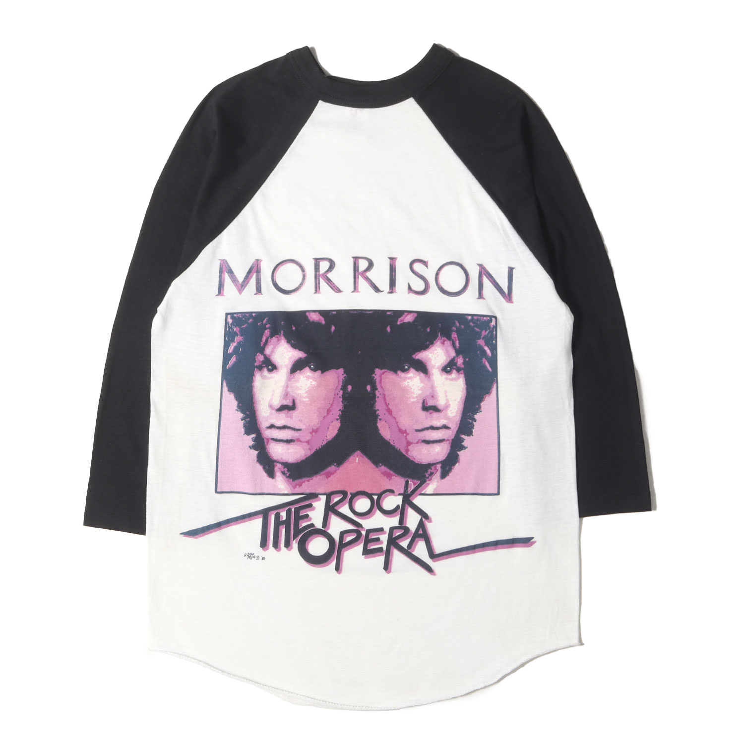 Vintage Music Item | 80s Jim Morrison THE ROCK OPERA 7分袖 ラグラン Tシャツ (USA製) | ブラック ホワイト 黒白 サイズ:M | 80年代 ヴィンテージ 古着 | トップス カットソー【メンズ】【中古】【K4585】(4)