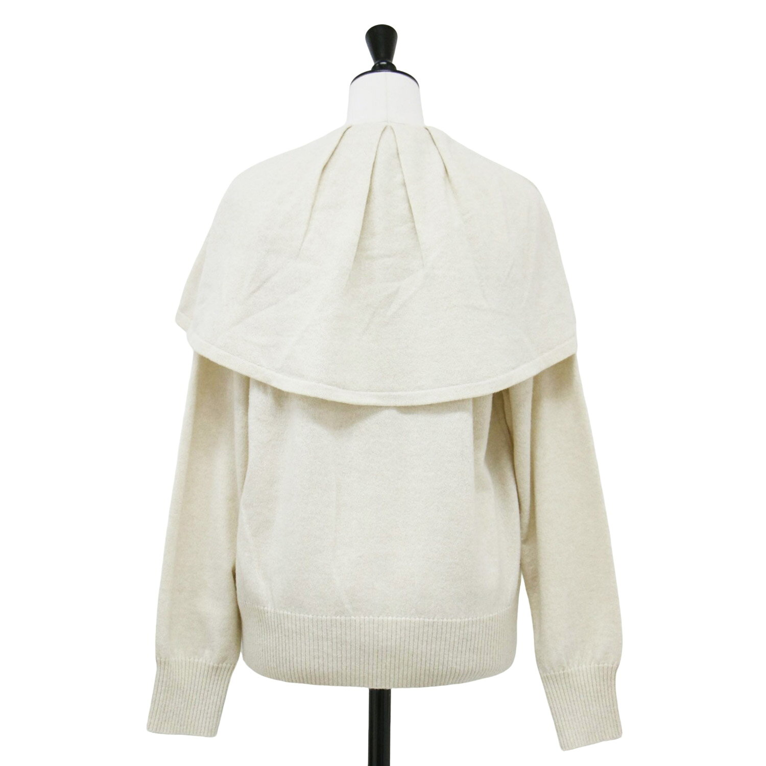 ブランド古着のBEEGLE by Boo-BeeのDEPAREILLE デパリエ カーディガン ベージュ サイズ:38(M) | 22秋冬 ビックカラー フリル 2WAY カーディガン / ニット | 長袖 クルーネック ワイドスリーブ ハイゲージ ウール カシミヤ | トップス セーター【レディース】【中古】【K4858】｜アングル2