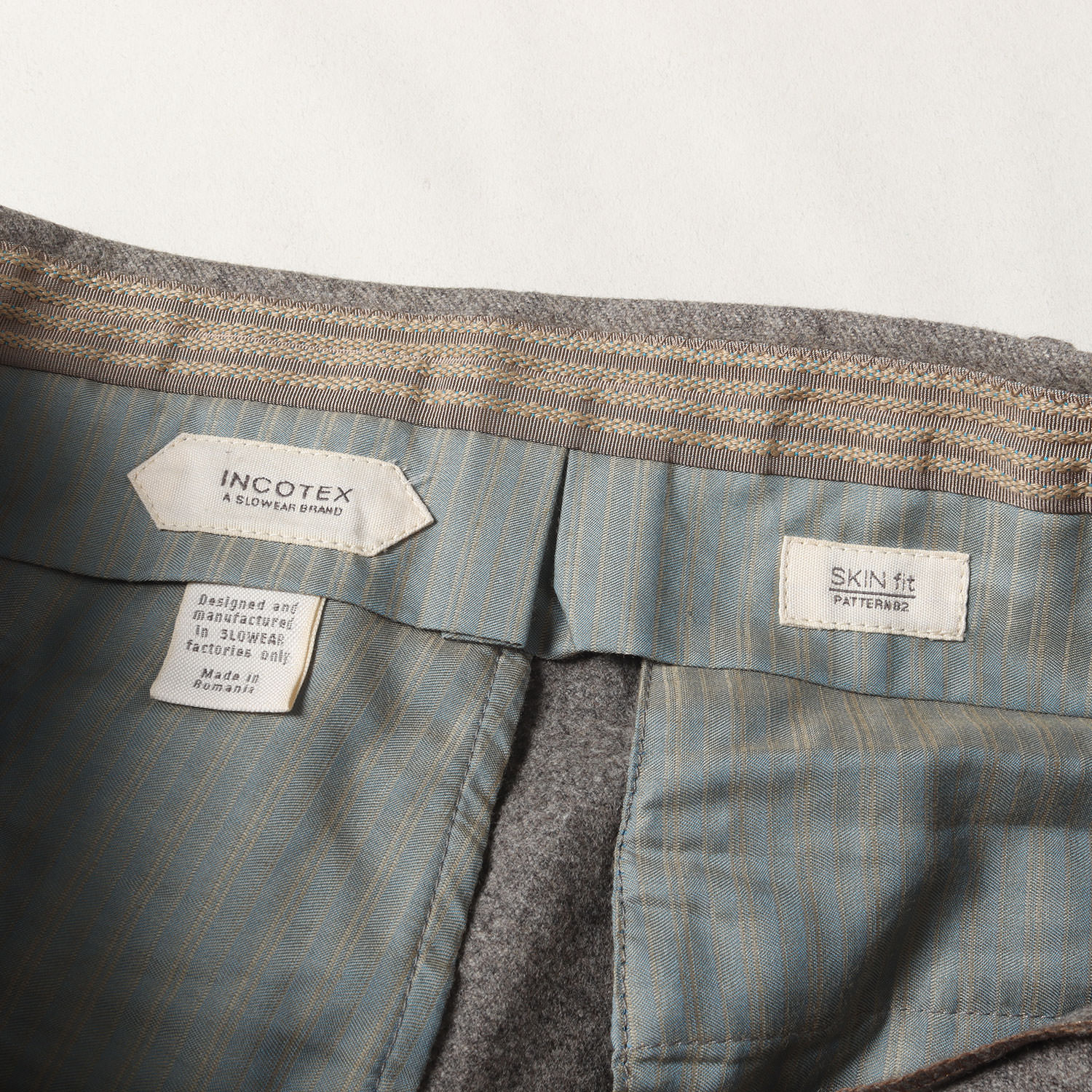 INCOTEX インコテックス パンツ ヘザーベージュ サイズ:50 | SUPER100s ウール ライトフランネル スラックス パンツ (1AT082 1721E) | SKIN FIT | ボトムス ズボン【メンズ】【中古】【K4629】
