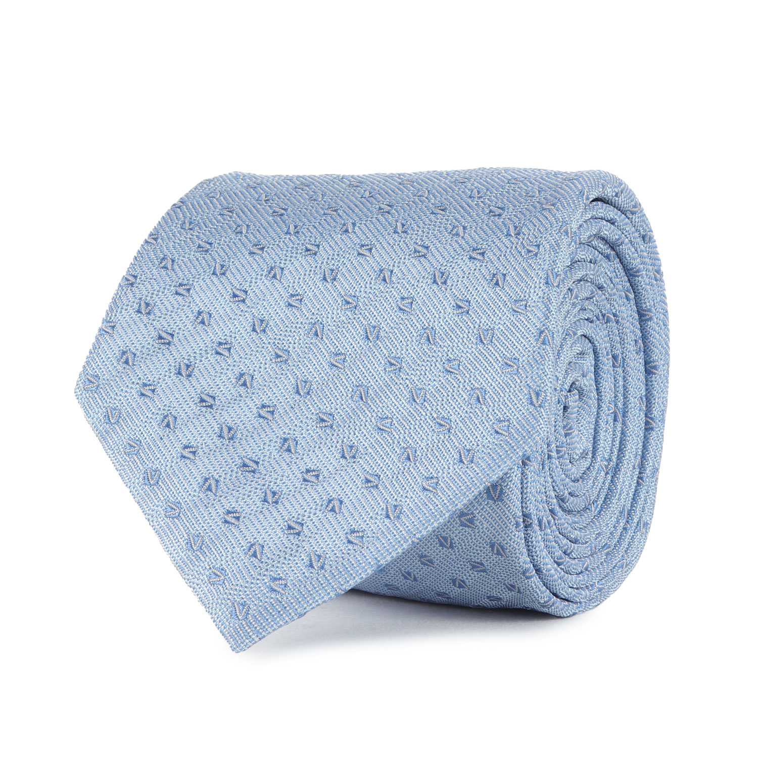 LOUIS VUITTON ルイヴィトン ネクタイ | Vロゴ総柄 シルク ネクタイ | ライトブルー | イタリア製 | ブランド ファッション アイテム 小物【メンズ】【中古】【美品】【K4638】