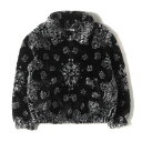 Supreme シュプリーム ジャケット ブラック 黒 サイズ:M | 21SS バンダナ柄 フェイクファー ボンバージャケット (Bandana Faux F...