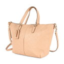 COACH コーチ バッグ ピンクベージュ | レザー シグネチャー 2WAY ハンドバッグ / ショルダーバッグ | 肩掛け クロスボディ ロゴ メタルチャーム | ブランド カバン【レディース】【中古】【K4619】