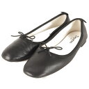 Repetto レペット ノワール サイズ:35(22.0cm) | ロゴ ラバーソール バレエシューズ | Garance | パンプス フラット グログランテープ リボン 牛革 | ブランド 靴【レディース】【中古】【K4621】