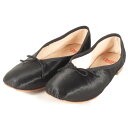 OPERA NATIONAL DE PARIS ペラ ナショナル ドゥ パリ ブラック 黒 サイズ:36(23.0cm) | サテン スクエアトゥ バレエシューズ / パンプス | フラット リボン | フランス製 ブランド 靴【レディース】【中古】【K4621】