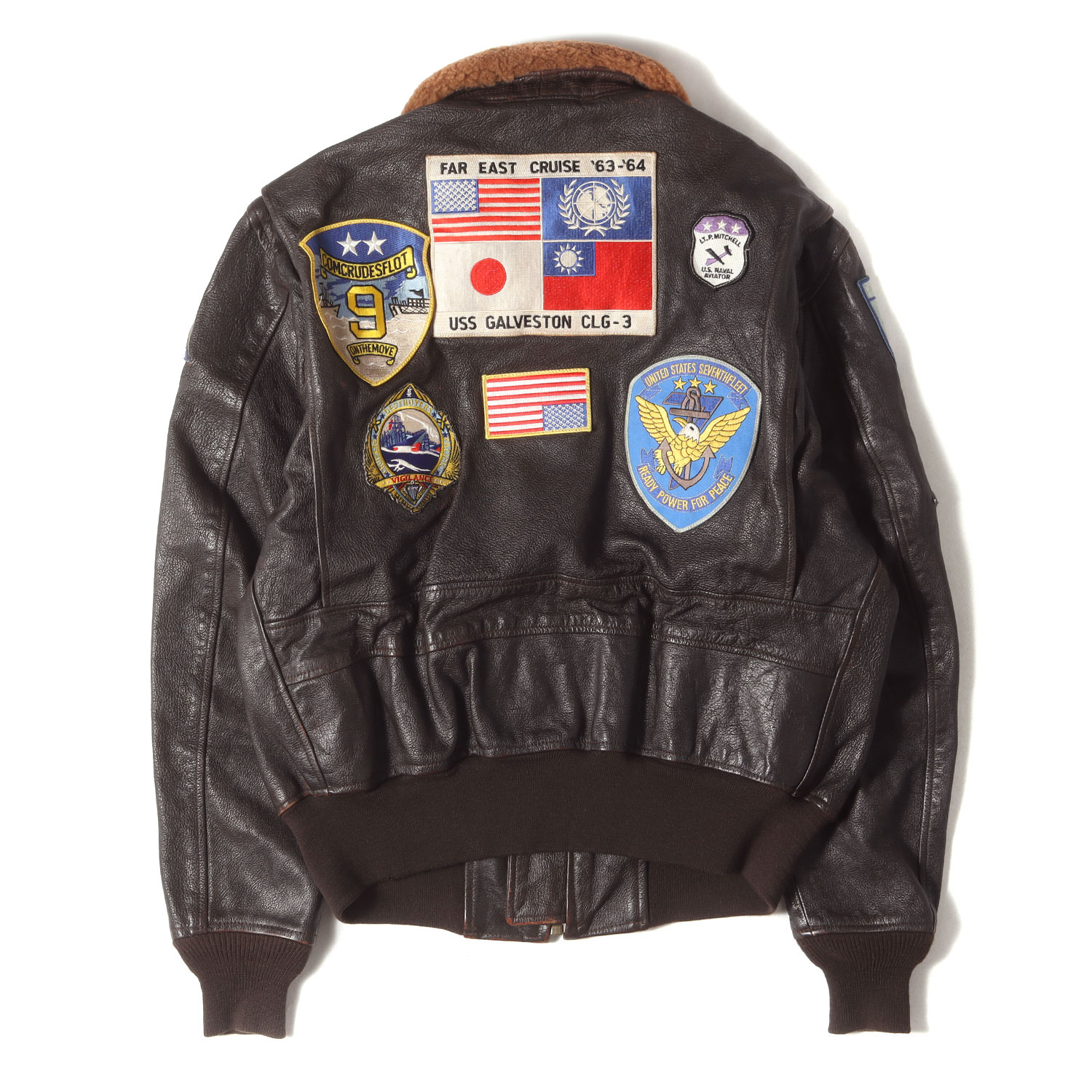 COCKPIT コックピット ジャケット ブラウン サイズ:44(XXL) | 人気 トップガンモデル | G-1 ゴートスキンレザー フライト ジャケット | USA製 | アウター ブルゾン ミリタリー 上着【メンズ】【中古】【K4649】