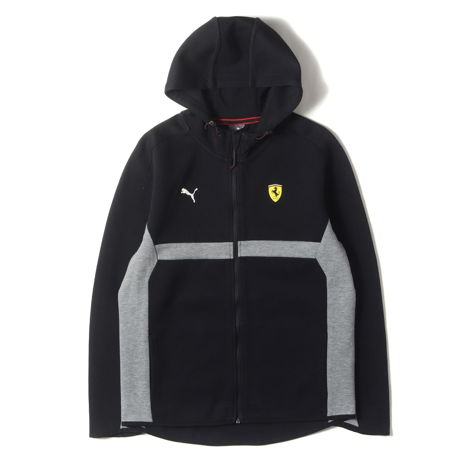 PUMA プーマ パーカー ブラック ヘザーグレー サイズ:M | Ferrari テックスウェット フルジップ パーカー | トップス フーディー コラボ【メンズ】【中古】【K4634】