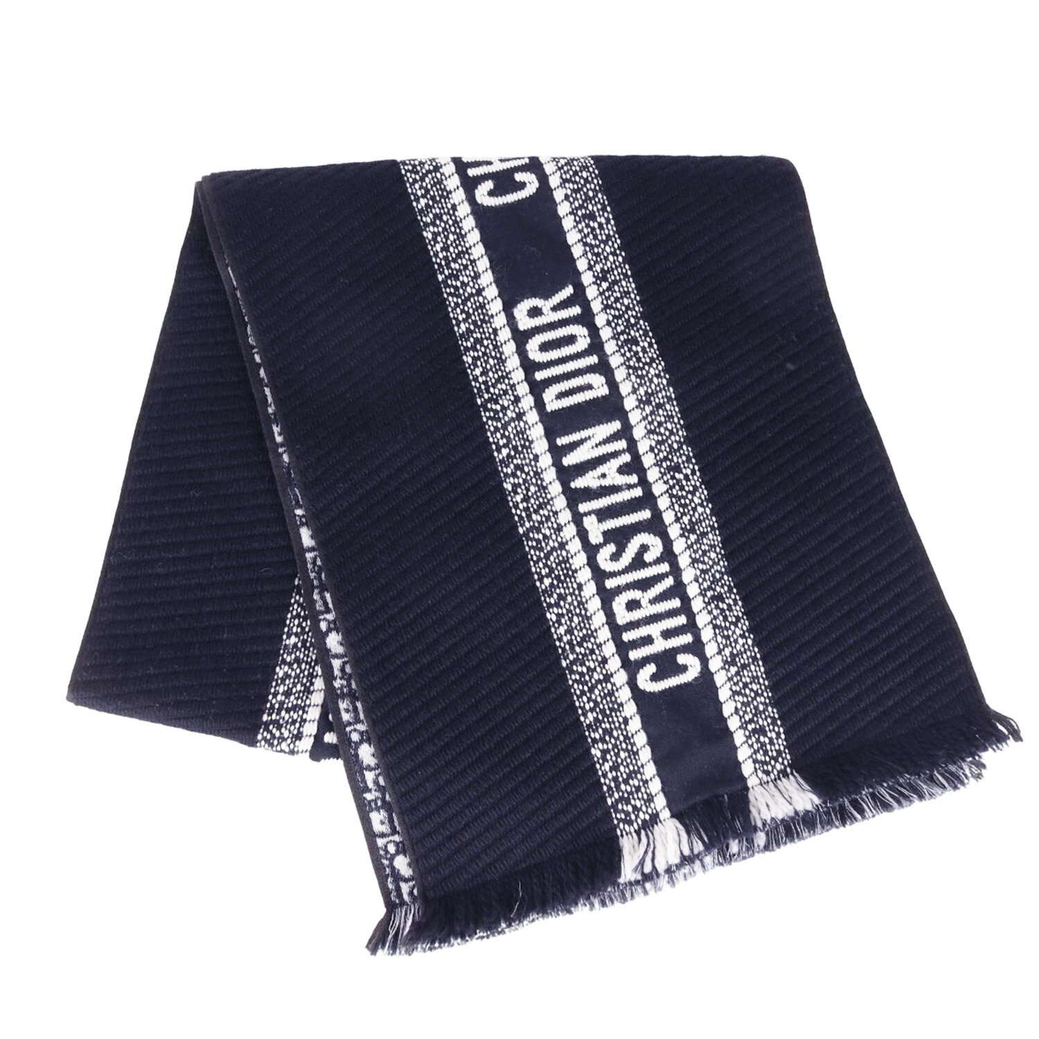 Christian Dior クリスチャンディオール オブリーク リバーシブル ストール / マフラー | 大判 フリン..