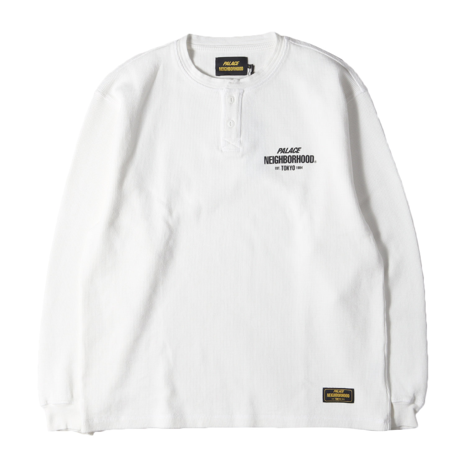 NEIGHBORHOOD ネイバーフッド Tシャツ ホワイト 白 サイズ:L | 25AW PALACE ヘンリーネック ワッフル ロングスリーブ Tシャツ (Waffle Jersey) | トップス カットソー 長袖 | コラボ【メンズ】【K4640】