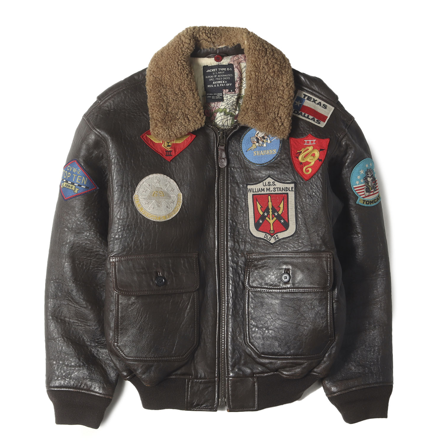 AVIREX アヴィレックス ジャケット ブラウン サイズ:S | 希少モデル | 90s トップガンモデル G-1 レザー フライトジャケット | 90年代 古着 ヴィンテージ | アウター ブルゾン 上着【メンズ】【中古】【K4648】