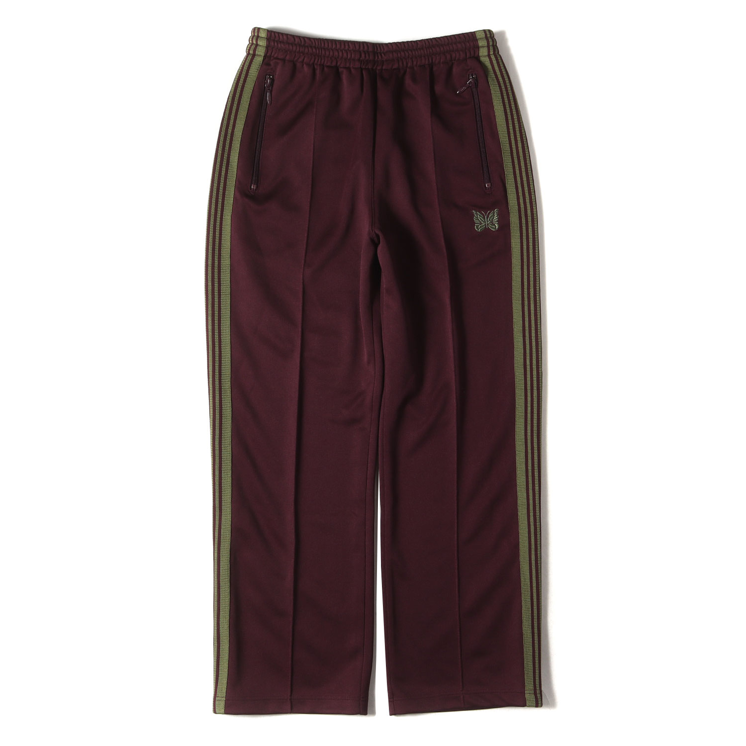 NEEDLES ニードルズ パンツ エンジ サイズ:S | パピヨン 刺繍 サイドライン ストレート トラック パンツ (Track Pant Poly Smooth J0222) | ボトムス ズボン【メンズ】【中古】【美品】【K4684】