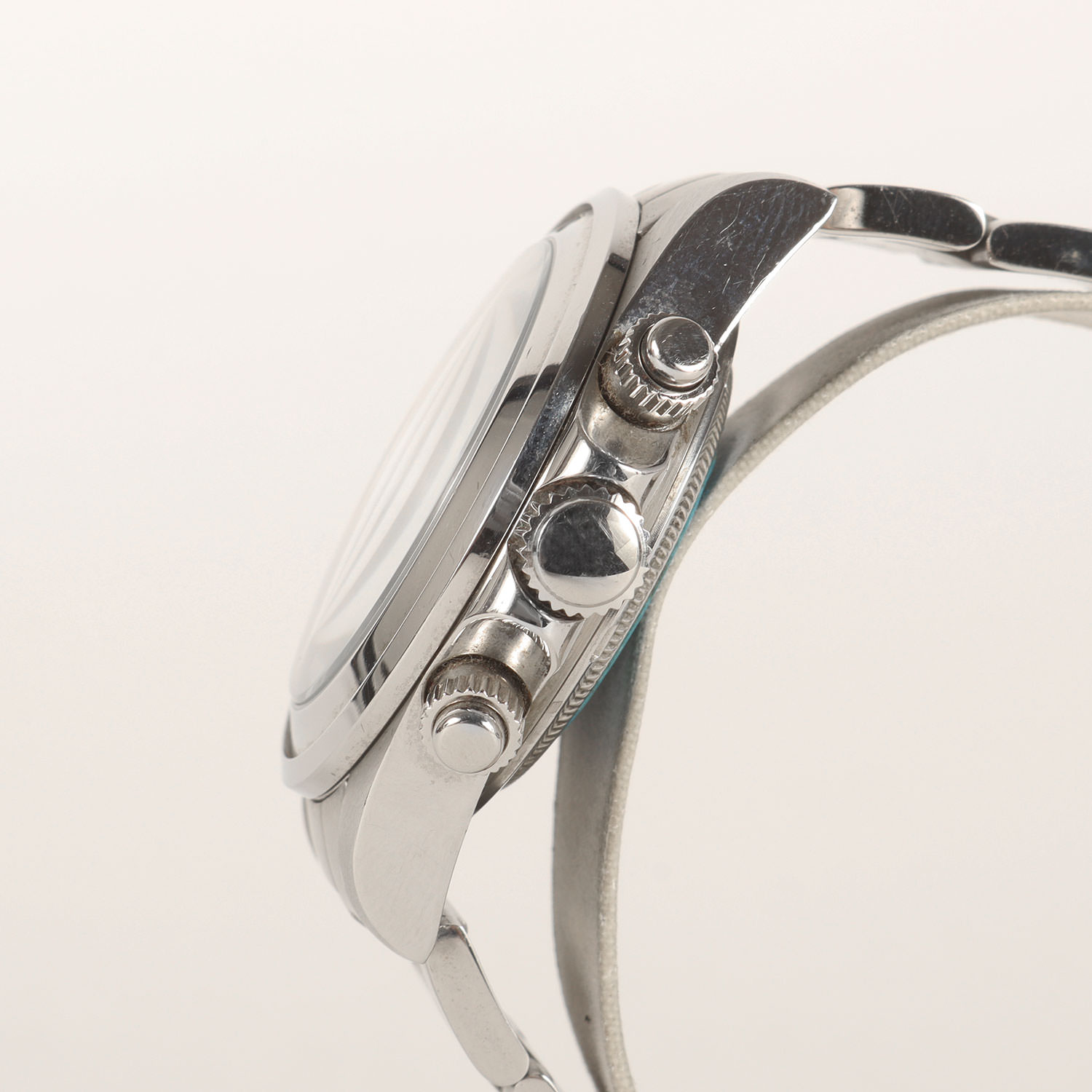 STUSSY ステューシー | JAM HOME MADE クロノグラフ 腕時計 / ウォッチ | シルバー ブラック文字盤 | コラボ ファッション アイテム【メンズ】【中古】【K4735】