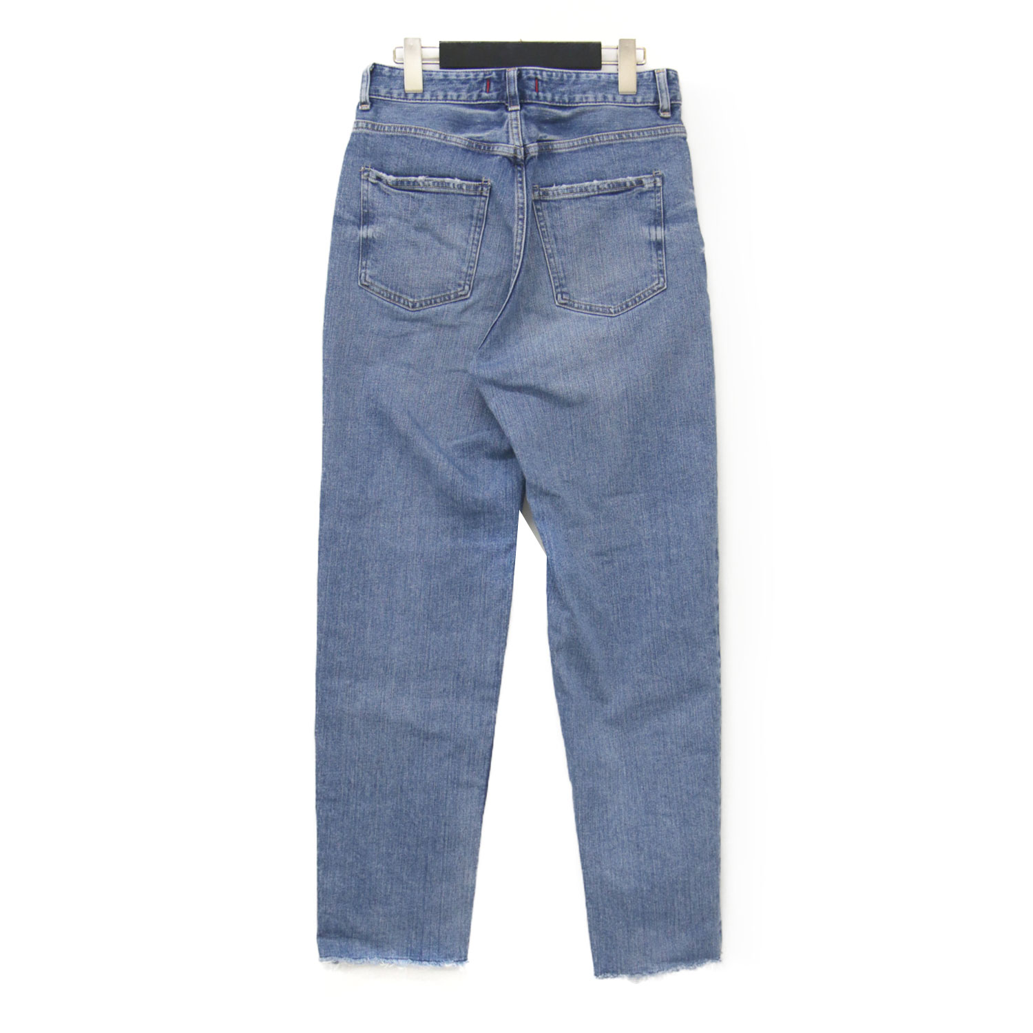 RED CARD レッドカード パンツ ブルー サイズ:23(S) | 23秋冬 ディキシー デニムパンツ | Dixie 5ポケット ダメージ加工 テーパード ジップフライ | 日本製 | ボトムス ジーンズ ジーパン【レディース】【中古】【K4731】