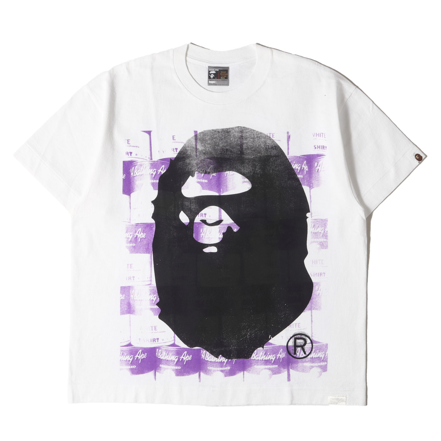 Rakuten - A BATHING APE ア ベイシング エイプ Tシャツ サイズ:XL / 00s 100枚 青山限定 猿顔&キャンベル缶 手刷りプリント クルーネック Tシャツ (デットストック) / ホワイト 白 / トップス カットソー 半袖【メンズ】【K4831】