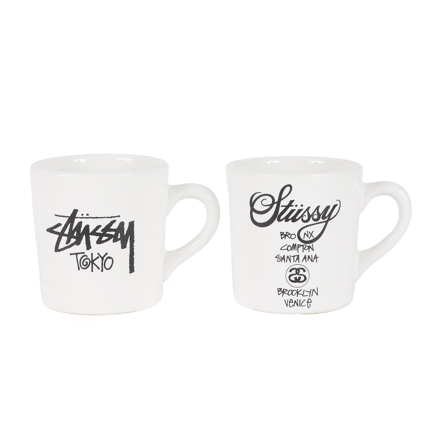 STUSSY ステューシー | 00s ワールドツアー&東京チャプト限定 マグカップ 2個セット | ホワイト 白 | 00年代 アーカイブ | ブランド インテリア 雑貨 小物【メンズ】【K4739】
