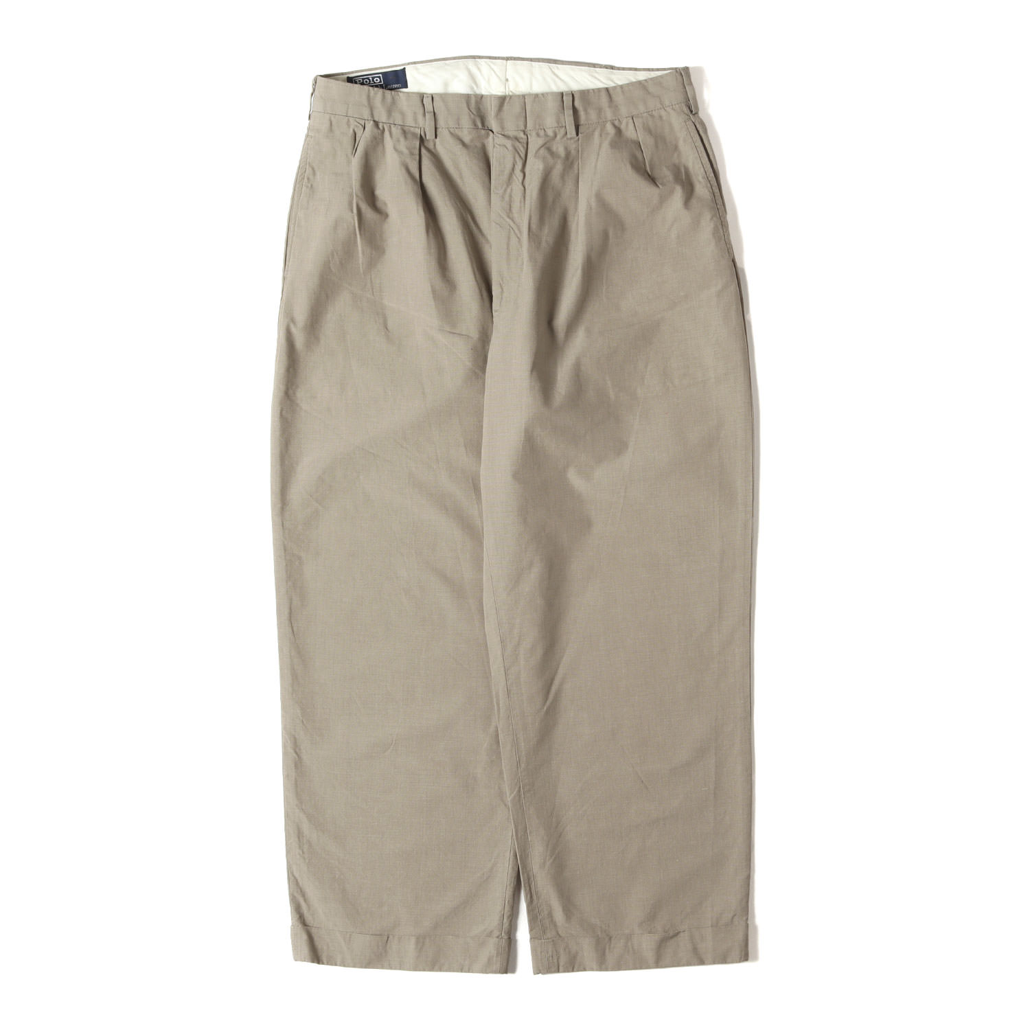 Rakuten - POLO Ralph Lauren ポロ ラルフローレン パンツ グレージュ系 サイズ:34×32 | 90s ツータック コットン ワイド トラウザーパンツ | 90年代 古着 | ボトムス ズボン【メンズ】【中古】【K4839】