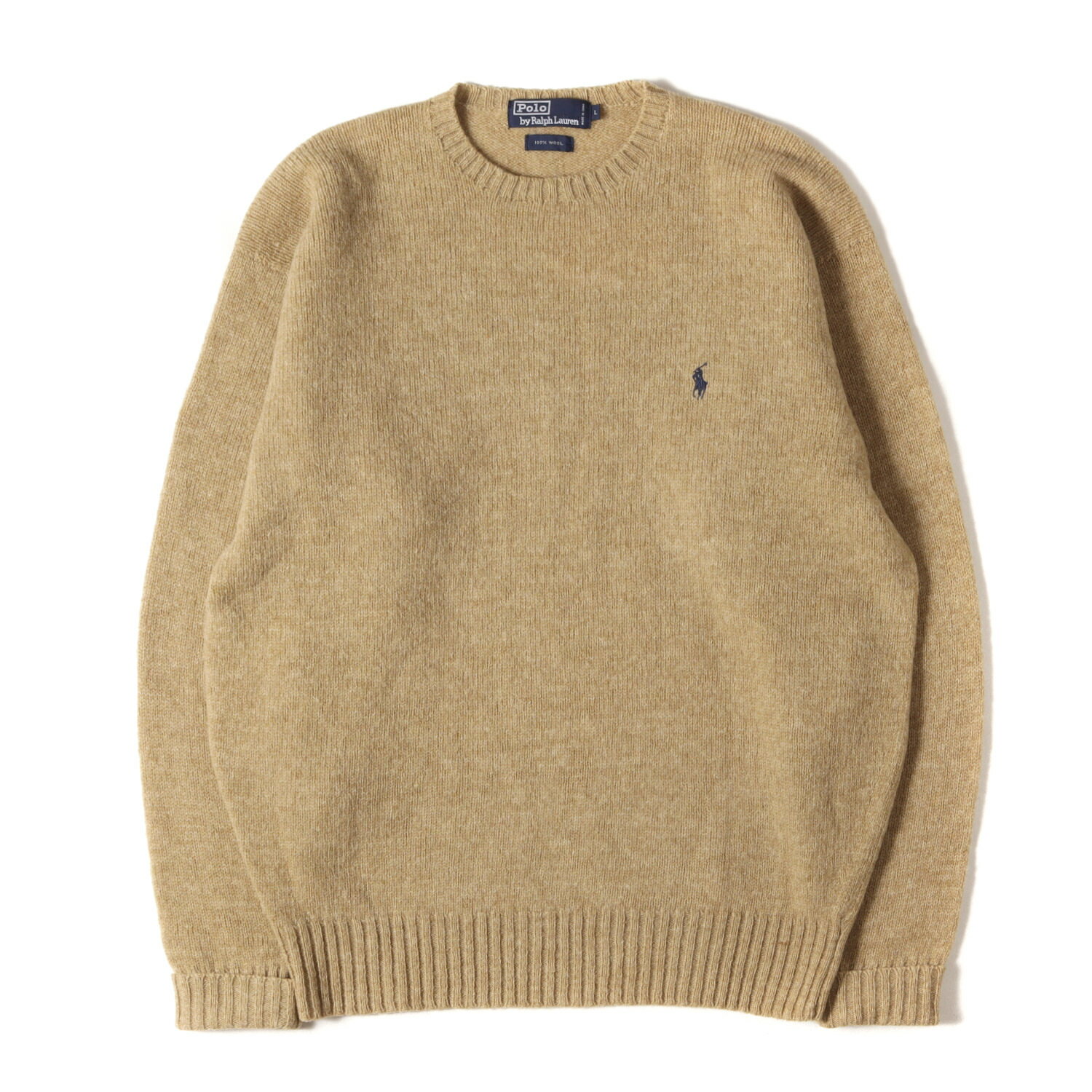 Rakuten - POLO Ralph Lauren ポロ ラルフローレン ニット ベージュ サイズ:L | 90s ポニー刺繍 クルーネック ウール ニット | 90年代 ヴィンテージ 古着 | トップス セーター【メンズ】【中古】【K4746】