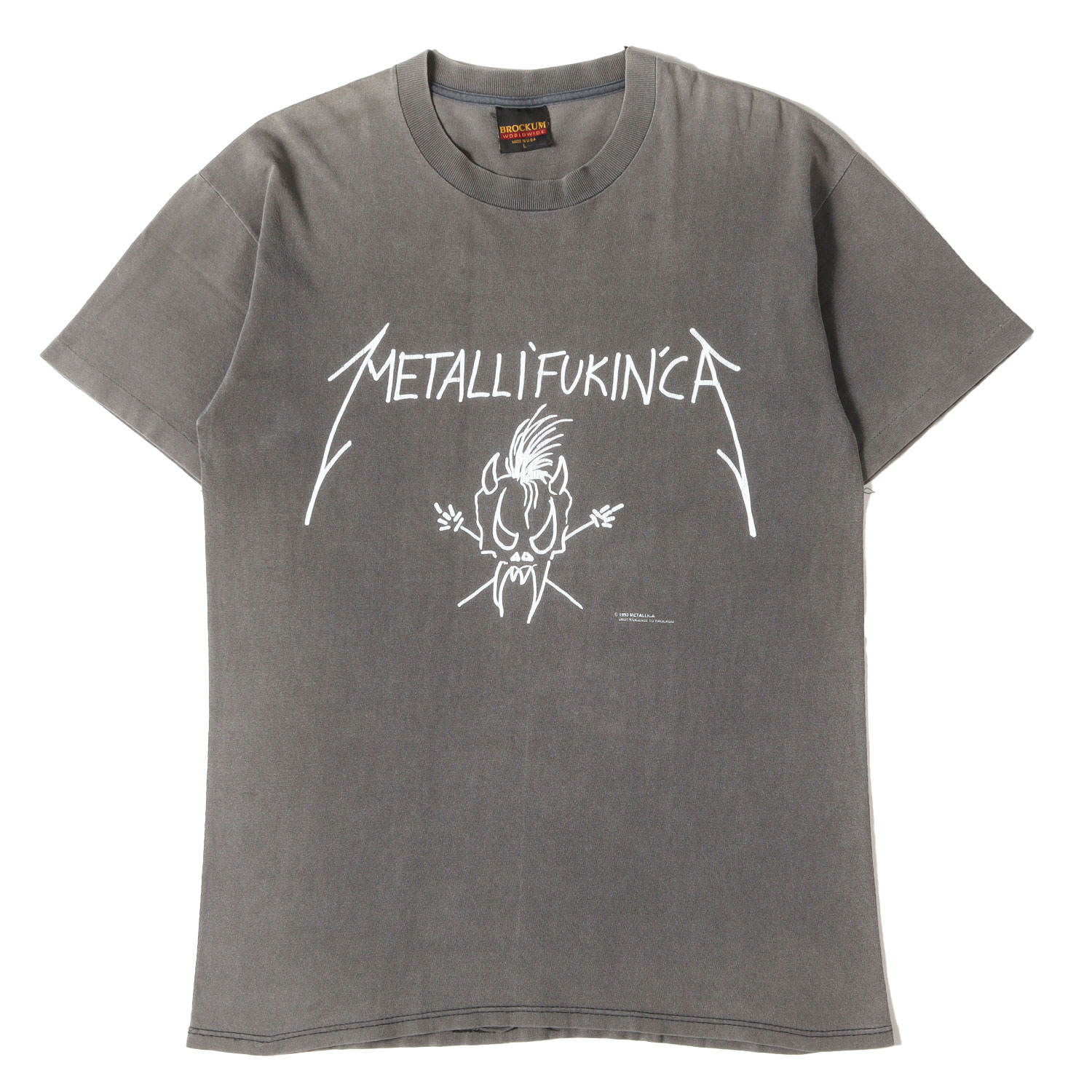 Vintage Music Item ヴィンテージミュージック | 雰囲気抜群 | 90s Metallica METALLI FUKIN CA メタリカ Tシャツ / USA製 BROCKUM | ブラック 黒 サイズ:L | 90年代 古着 ロックT バンドT メタルT