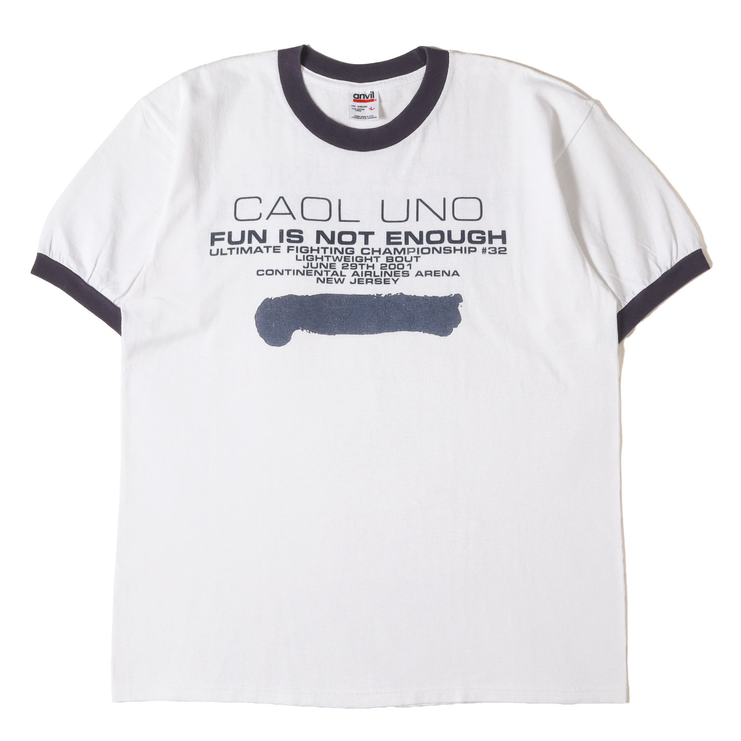 UCS / UNO CAOL SHOWTEN 宇野薫商店 Tシャツ ホワイト ネイビー 白紺 サイズ:L | 00s UFC32 参戦記念 リンガーTシャツ (anvilボディ) | トップス カットソー 半袖【メンズ】【中古】【K4802】