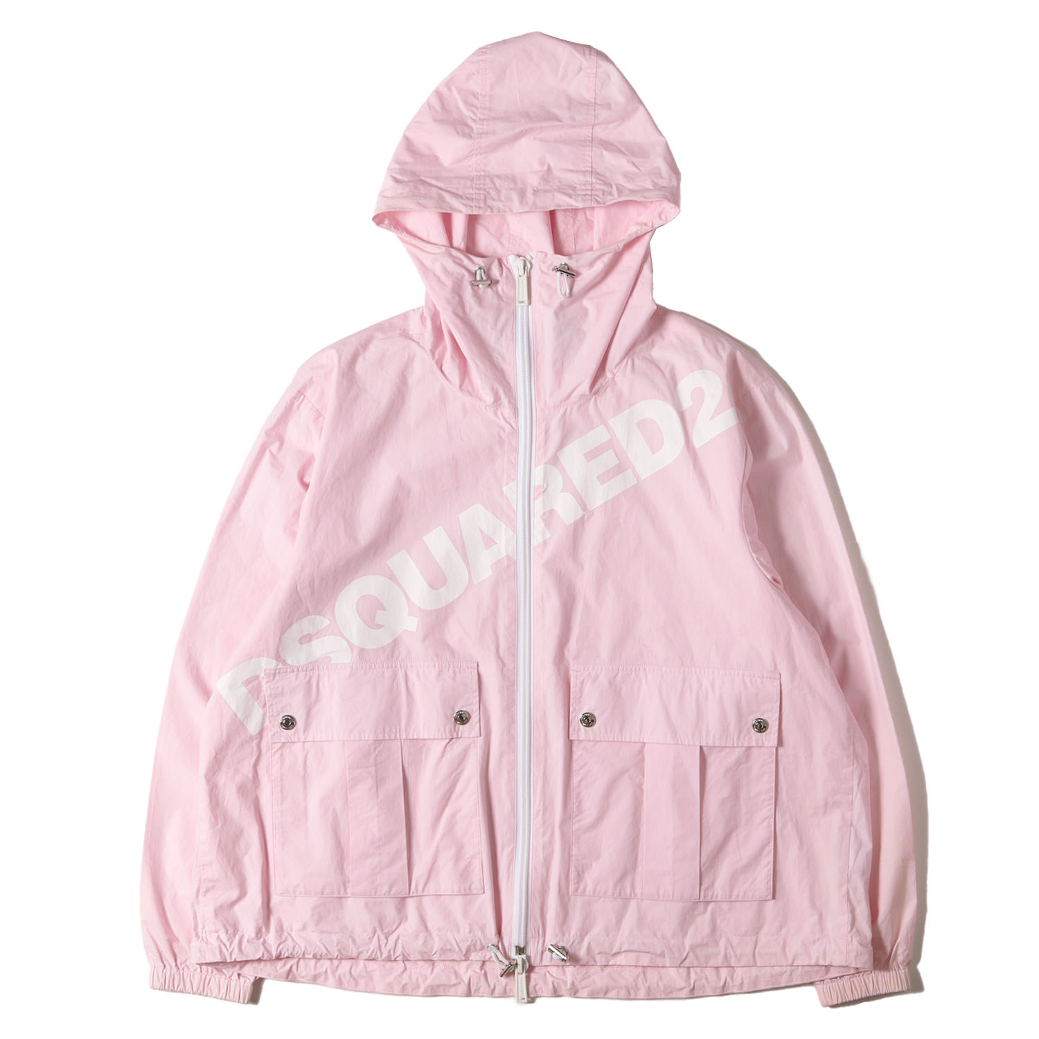 Rakuten - DSQUARED2 ディースクエアード ジャケット ライトピンク サイズ:48 | ビッグロゴプリント コットン フルジップ フーデッド ジャケット (LOGO ZIP UP PARKA / WINDBREAKER) | アウター ブルゾン 上着【メンズ】【中古】【K4839】