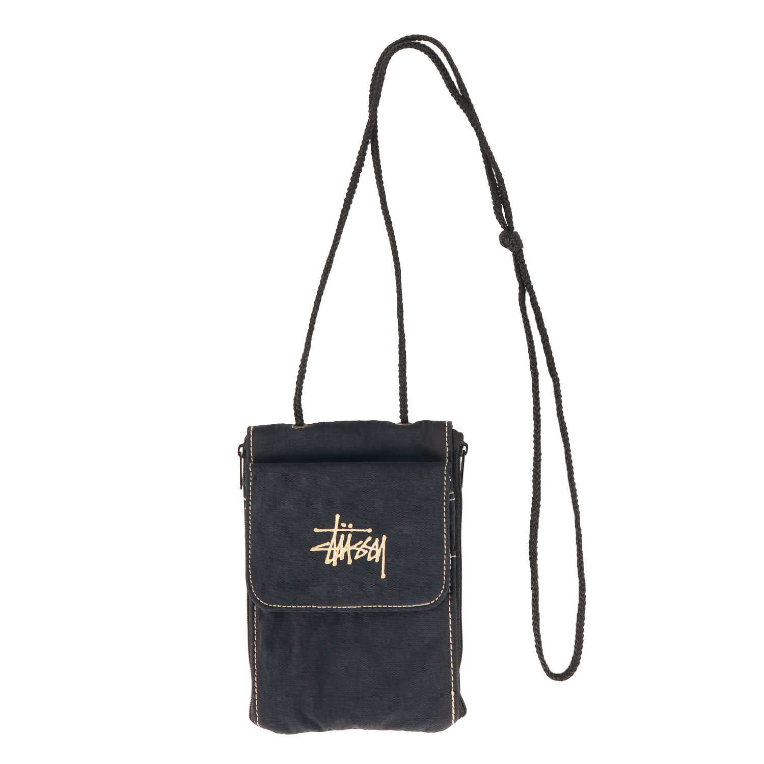 【良品】ステューシーマスターピース　コラボ　カラビナ付きポーチ　ブラック STUSSY ポーチ カラビナ - ブランド古着の買取販売フォーサイト