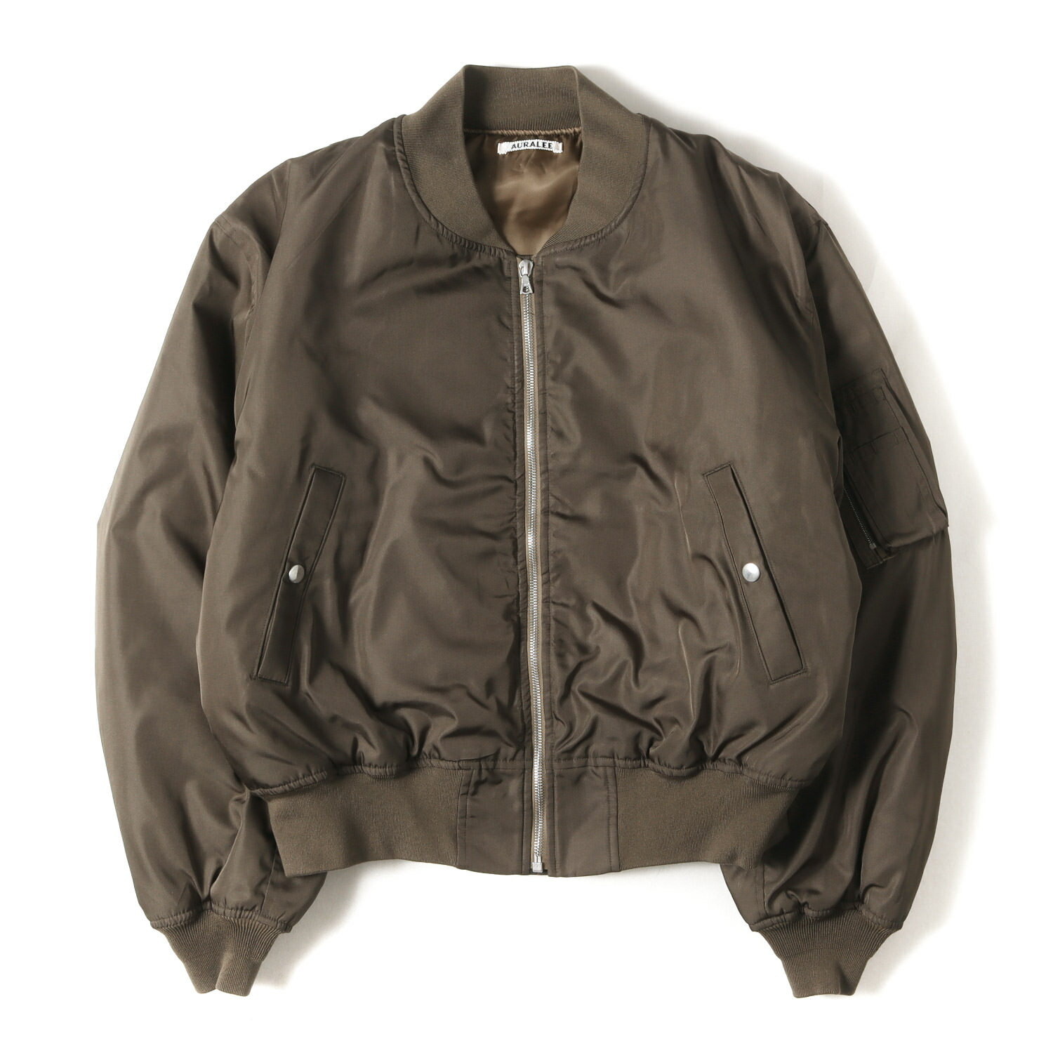 AURALEE オーラリー ジャケット カーキ サイズ:5 | 26SS シルクツイル ボンバージャケット (HIGH DENSITY SILK TWILL FLIGHT BLOUSON) | アウター ブルゾン 上着