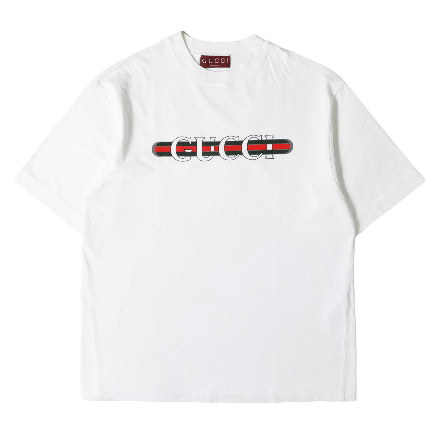 gucci///////////////\\\\\\\\\\\\\\\\\\\\\\\\\\\\\\\\\\\\\\\\\\\\\\\\\\\\\\\\\\\\\\\' - GUCCI グッチ Tシャツ ホワイト 白 サイズ:XS | 25SS ウェブストライプ ブランドロゴ Tシャツ | トップス カットソー 半袖【メンズ】【中古】【美品】【K4792】