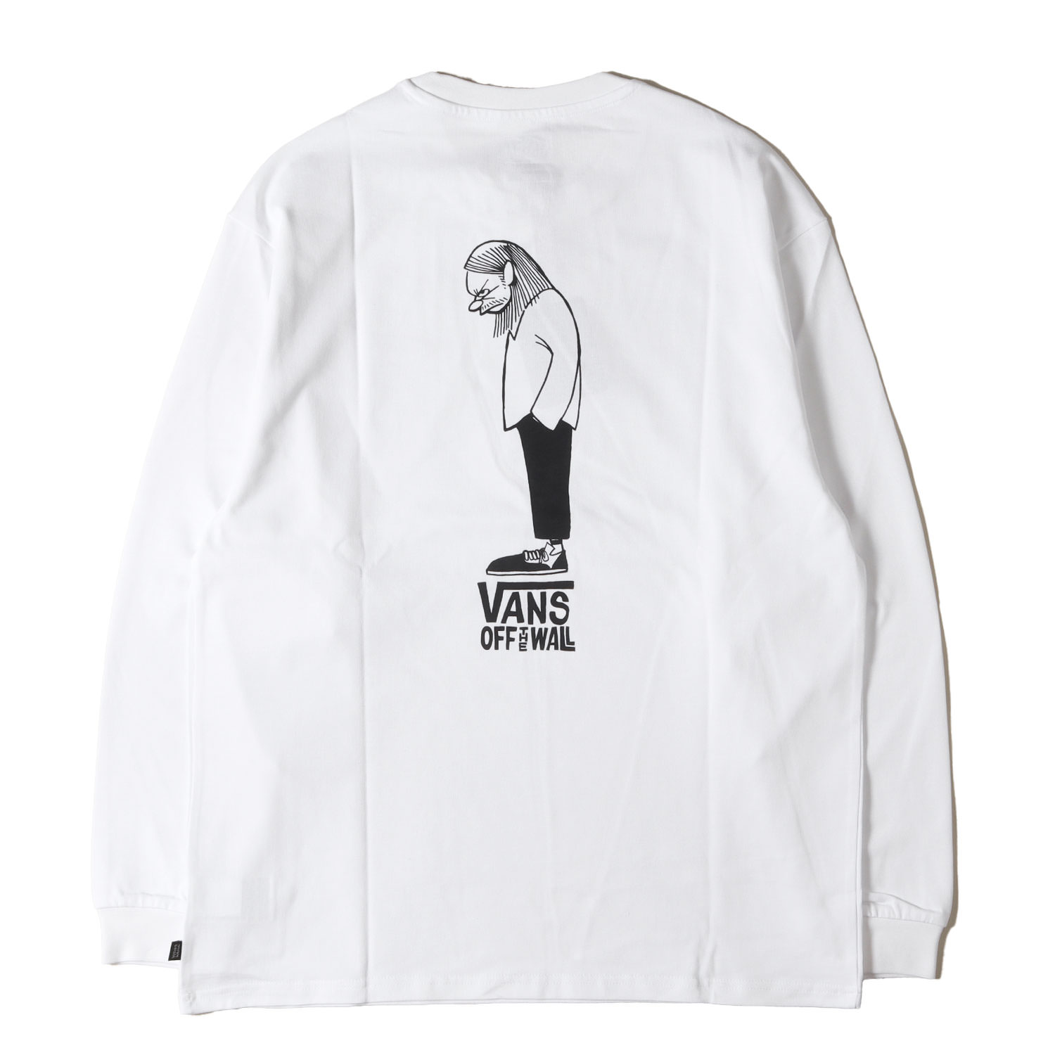 VANS バンズ Tシャツ ホワイト 白 サイズ:L 25AW ×花井祐介 イラストグラフィック ロングスリーブ Tシャツ トップス カットソー 長袖【メンズ】【K4806】