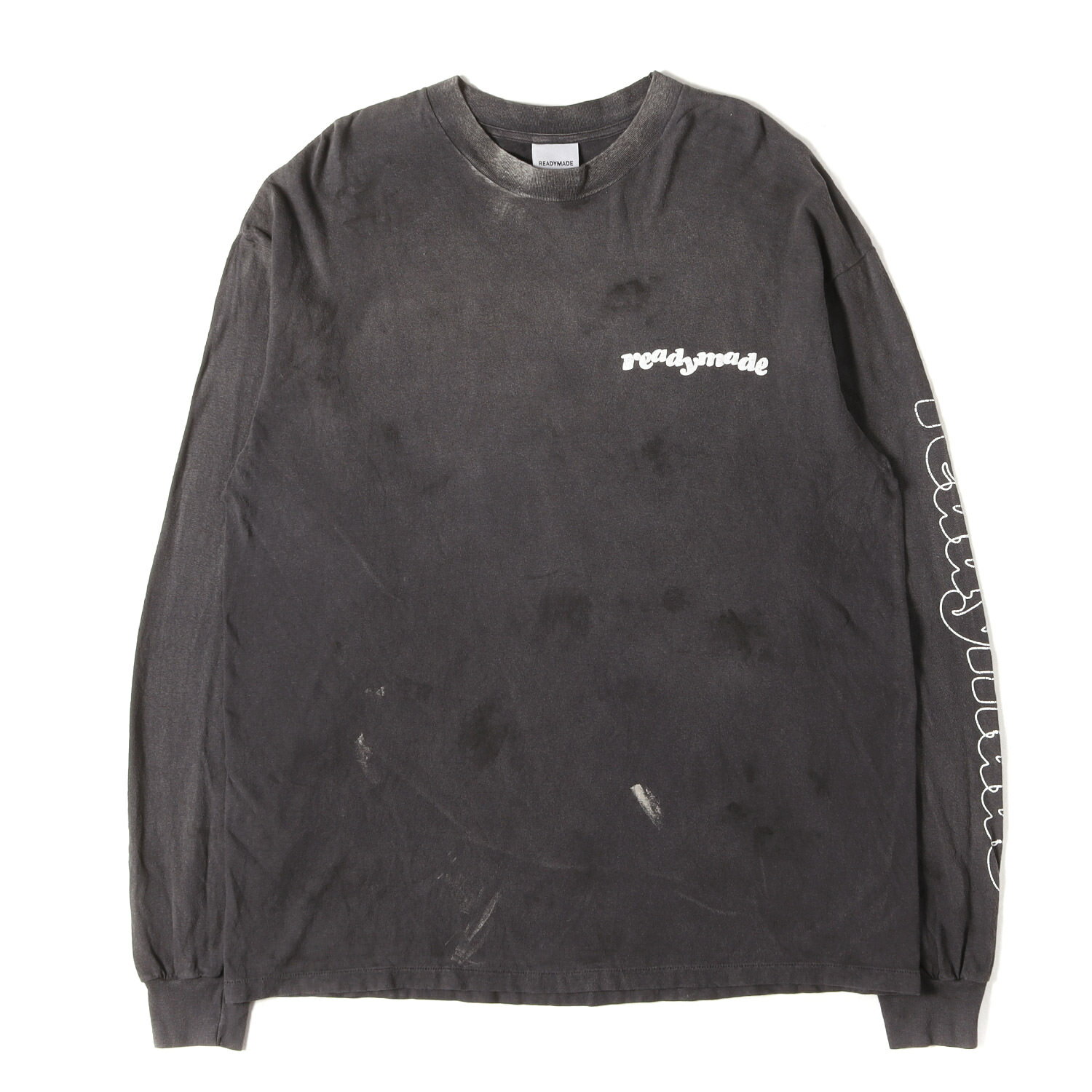 T-Shirts - READYMADE レディメイド Tシャツ ブラック 黒 サイズ:XL | 24SS ヴィンテージ加工 ロングスリーブ Tシャツ(LS T DESTRUCTION) | トップス カットソー 長袖【メンズ】【中古】【K4806】