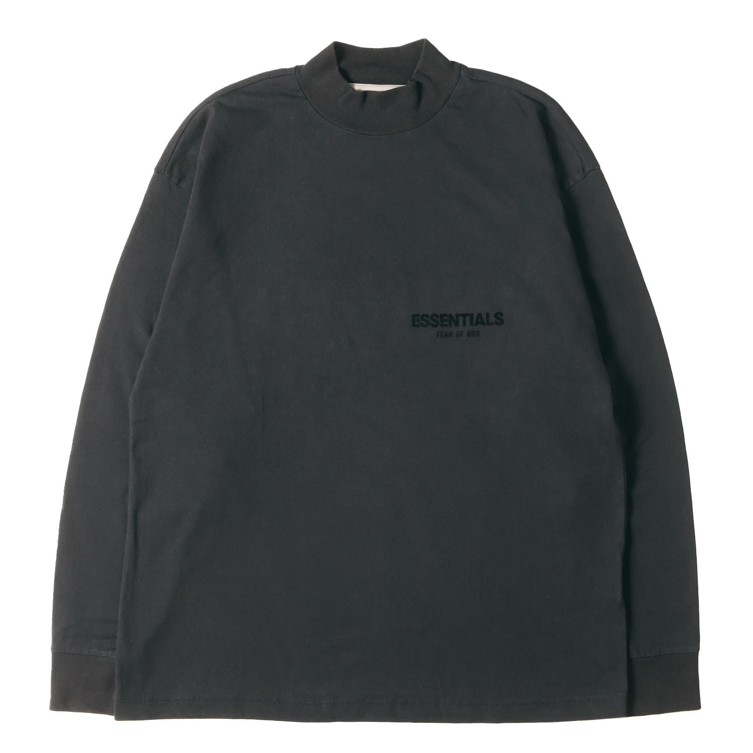 T-Shirts - FEAR OF GOD フィアオブゴッド Tシャツ ブラック 黒 サイズ:XXS | FOG ESSENTIALS モックネック ロングスリーブ Tシャツ | トップス カットソー 長袖【メンズ】【中古】【K4806】