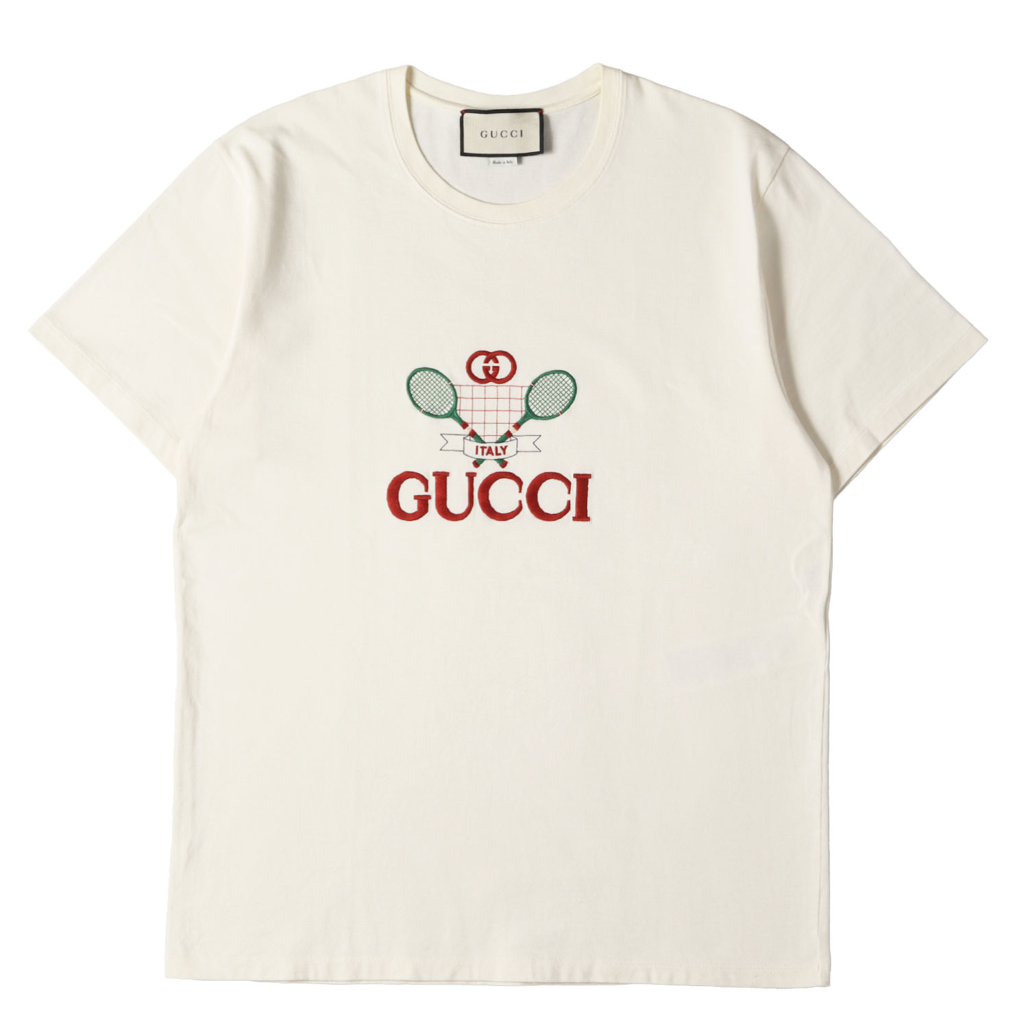 gucci///////////////\\\\\\\\\\\\\\\\\\\\\\\\\\\\\\\\\\\\\\\\\\\\\\\\\\\\\\\\\\\\\\\' - GUCCI グッチ Tシャツ アイボリー サイズ:M | 20SS クラブマルチ テニスロゴ刺繍 Tシャツ (Club Multi Tee) | トップス カットソー 半袖【メンズ】【中古】【K4789】