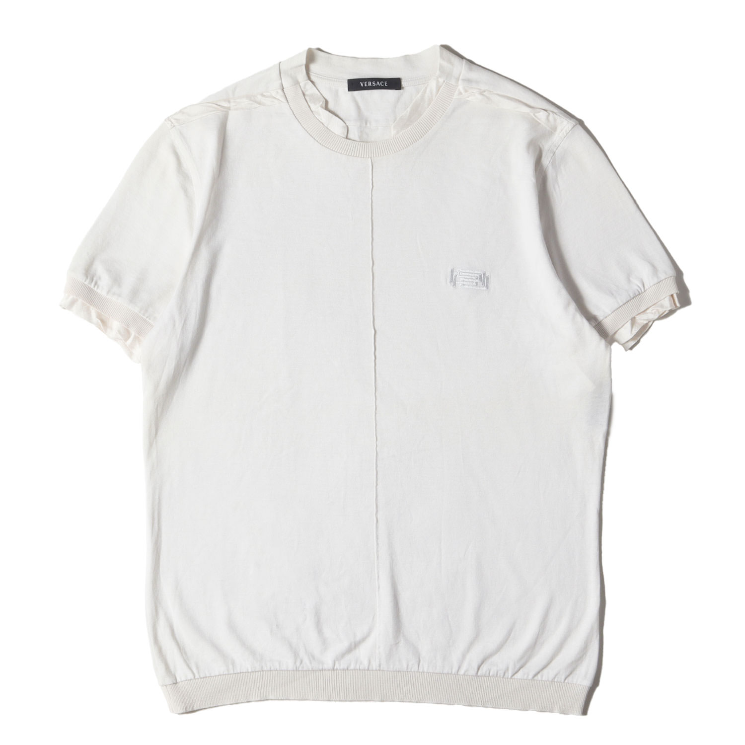Rakuten - VERSACE ヴェルサーチ Tシャツ サイズ:50 / シルク デザイン センターシーム Tシャツ / ナチュラル / イタリア製 / トップス カットソー 半袖【メンズ】【中古】【美品】【K4829】