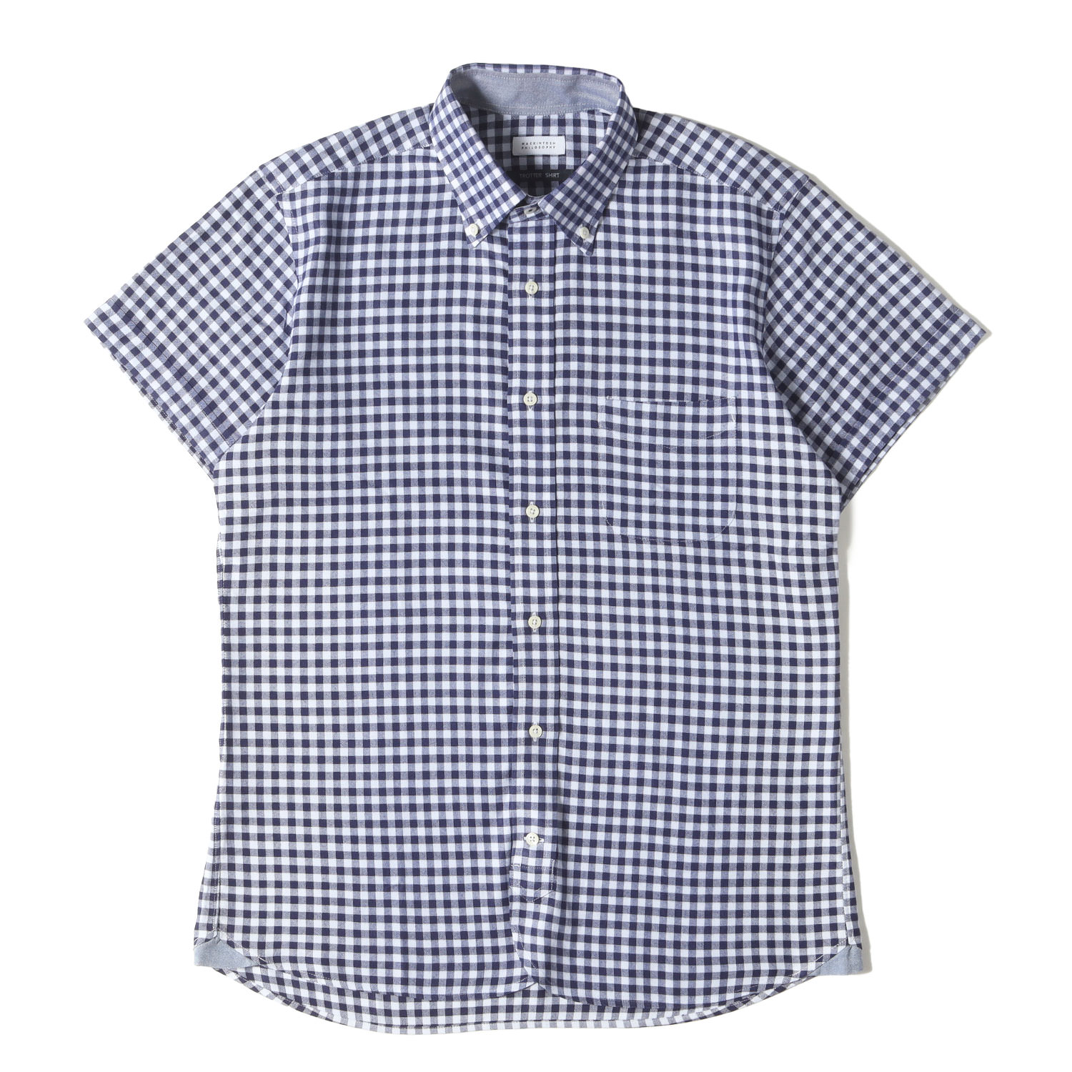 Rakuten - MACKINTOSH PHILOSOPHY マッキントッシュ フィロソフィー シャツ サイズ:38 / ギンガムチェック ボタンダウン トロッター 半袖 シャツ (TROTTER SHIRT) / ネイビー ライトブルー / トップス カジュアルシャツ【メンズ】【中古】【美品】【K4840】