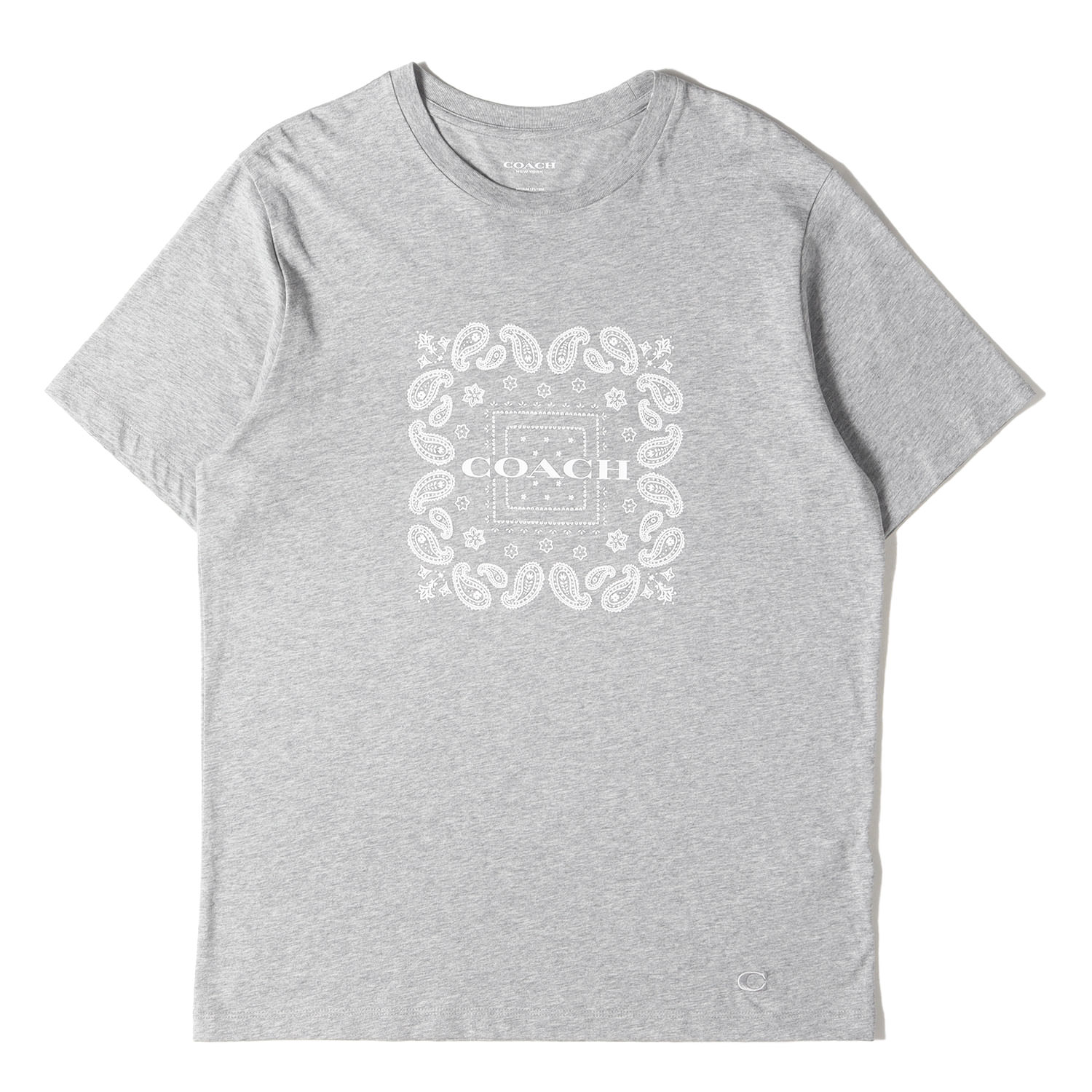Rakuten - COACH コーチ Tシャツ グレー サイズ:M | バンダナロゴ クルーネック Tシャツ | トップス カットソー 半袖【メンズ】【中古】【美品】【K4849】
