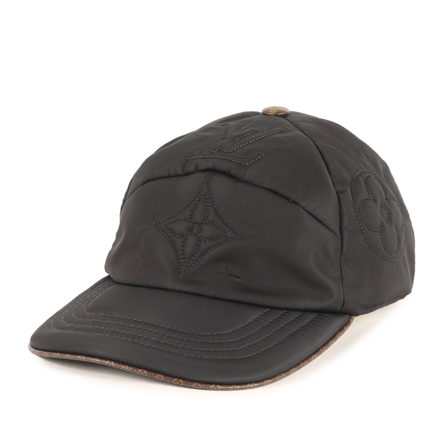 Rakuten - LOUIS VUITTON ルイヴィトン キャップ ブラック 黒 サイズ:FREE | LVピロー モノグラム ナイロン 中綿キャップ (M7797M) | イタリア製 | ブランド 帽子【メンズ】【中古】【K4840】