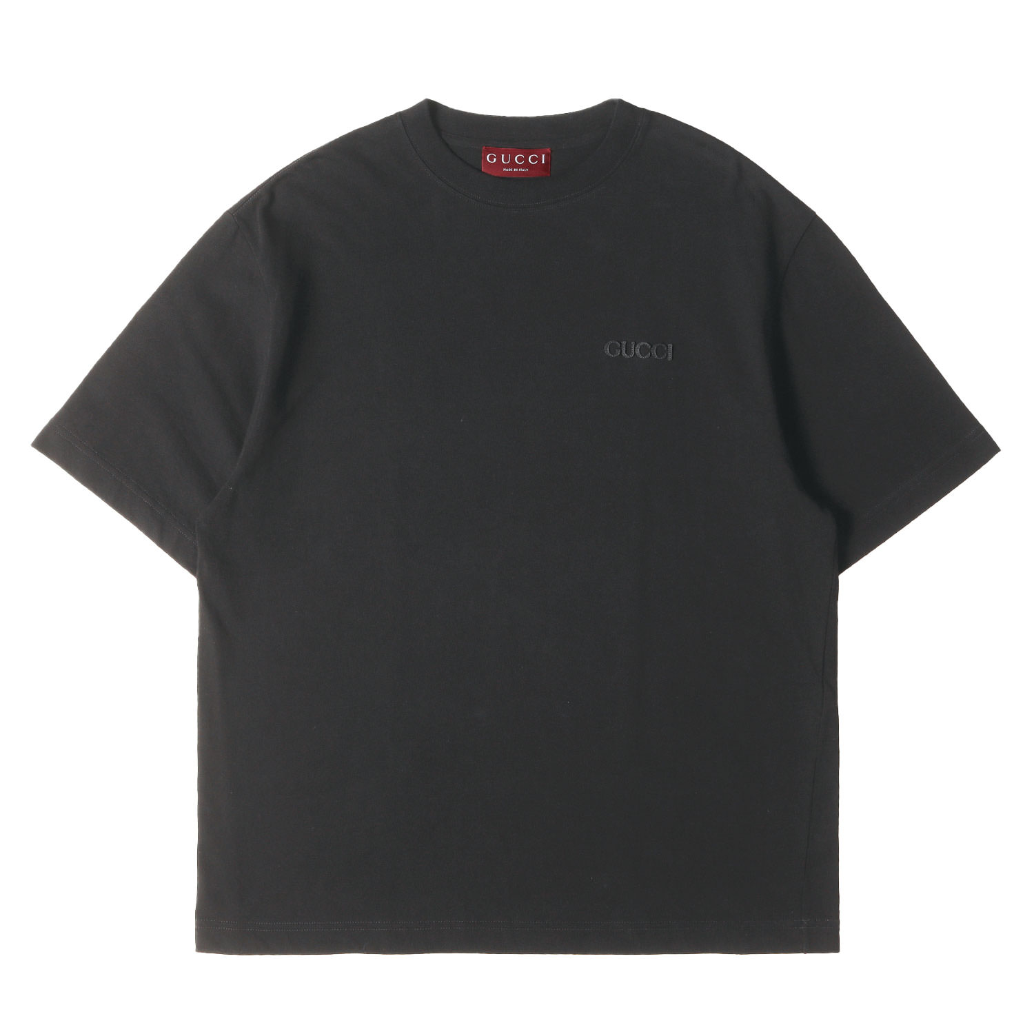 gucci///////////////\\\\\\\\\\\\\\\\\\\\\\\\\\\\\\\' - GUCCI グッチ Tシャツ ブラック 黒 サイズ:S | 24AW アップリケロゴ クルーネック Tシャツ | トップス カットソー 半袖【メンズ】【中古】【美品】【K4811】