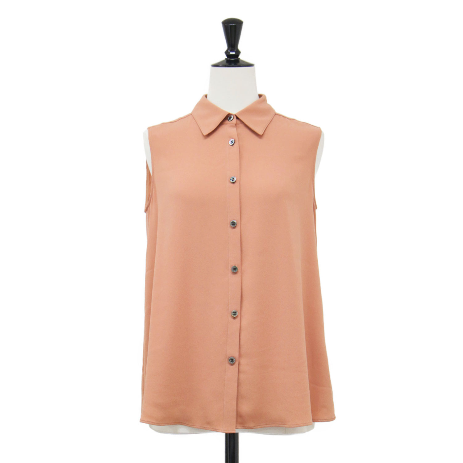 theory luxe セオリーリュクス ブラウス オレンジ系 サイズ:S32(XXS) | 25春夏 Aライン ノースリーブ ブラウス / Flow Zatie Blouse プルオーバーフレア スリーブレス ヨーク タック ストレッチ ウォッシャブル | トップス シャツ【レディース】【中古】【K4799】