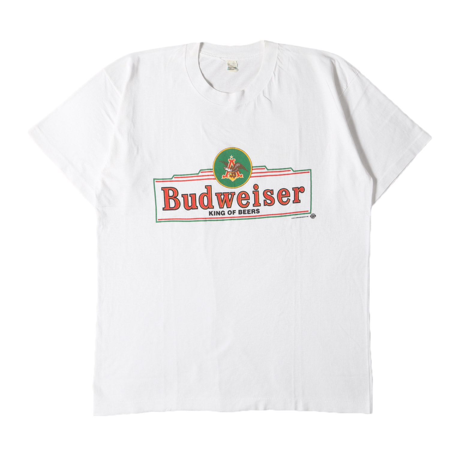 Rakuten - 90s - 00s ヴィンテージ古着 | 90s Budweiser アンハイザー・ブッシュ ラベルロゴ Tシャツ | 90年代 USA製 | バドワイザー | ホワイト 白 サイズ:XL | トップス カットソー 半袖【メンズ】【中古】【K4837】