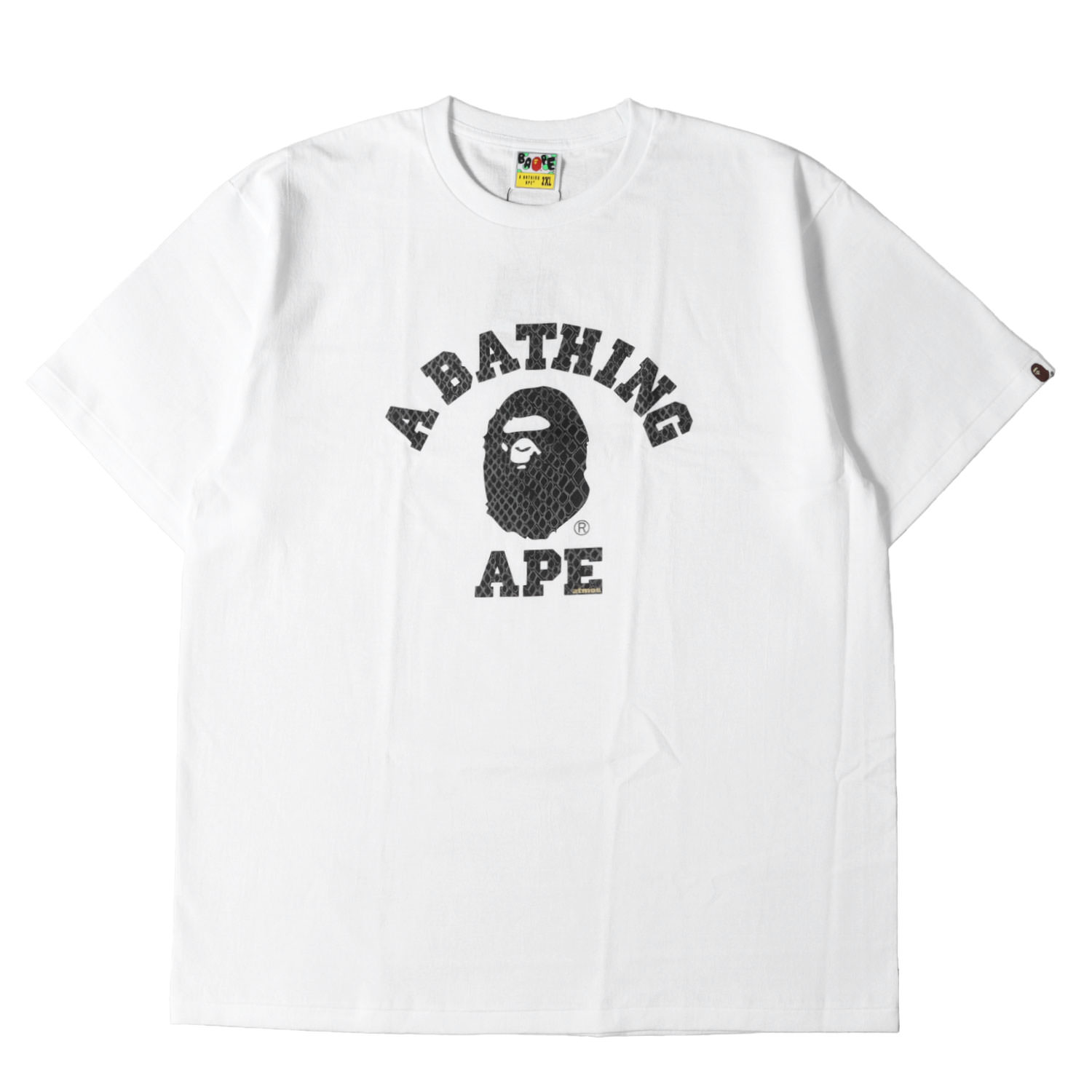 Rakuten - A BATHING APE ア ベイシング エイプ Tシャツ ホワイト 白 サイズ:2XL | 25SS ×ATMOS スネーク柄 蓄光プリント カレッジロゴ Tシャツ(G-SNK COLLEGE TEE) | トップス カットソー 半袖【メンズ】【K4838】