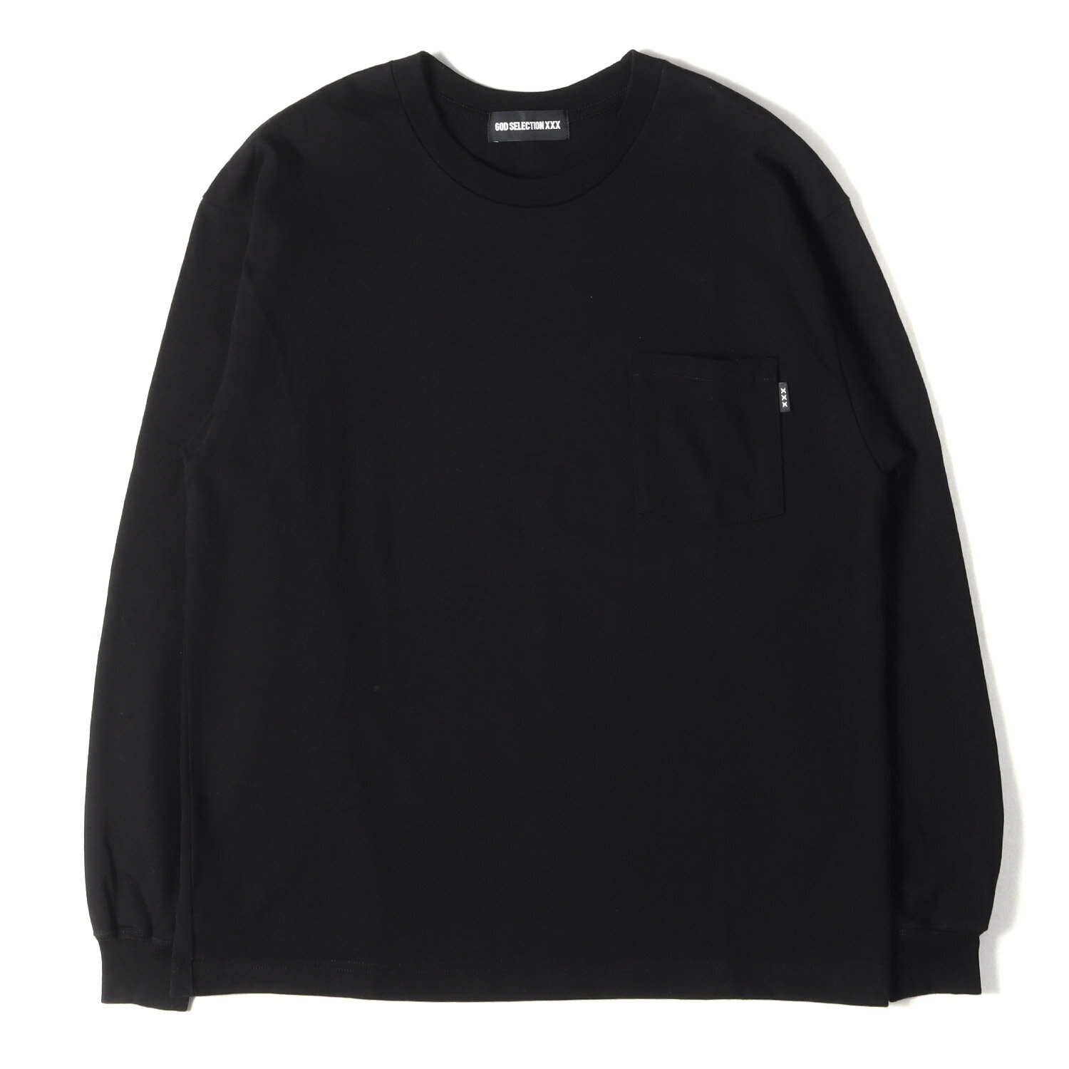 GOD SELECTION XXX ゴッド・セレクション・トリプルエックス Tシャツ ブラック 黒 サイズ:S | プレーン ロングスリーブ ポケット ヘビー Tシャツ | トップス カットソー 長袖【メンズ】【中古】【美品】【K4840】