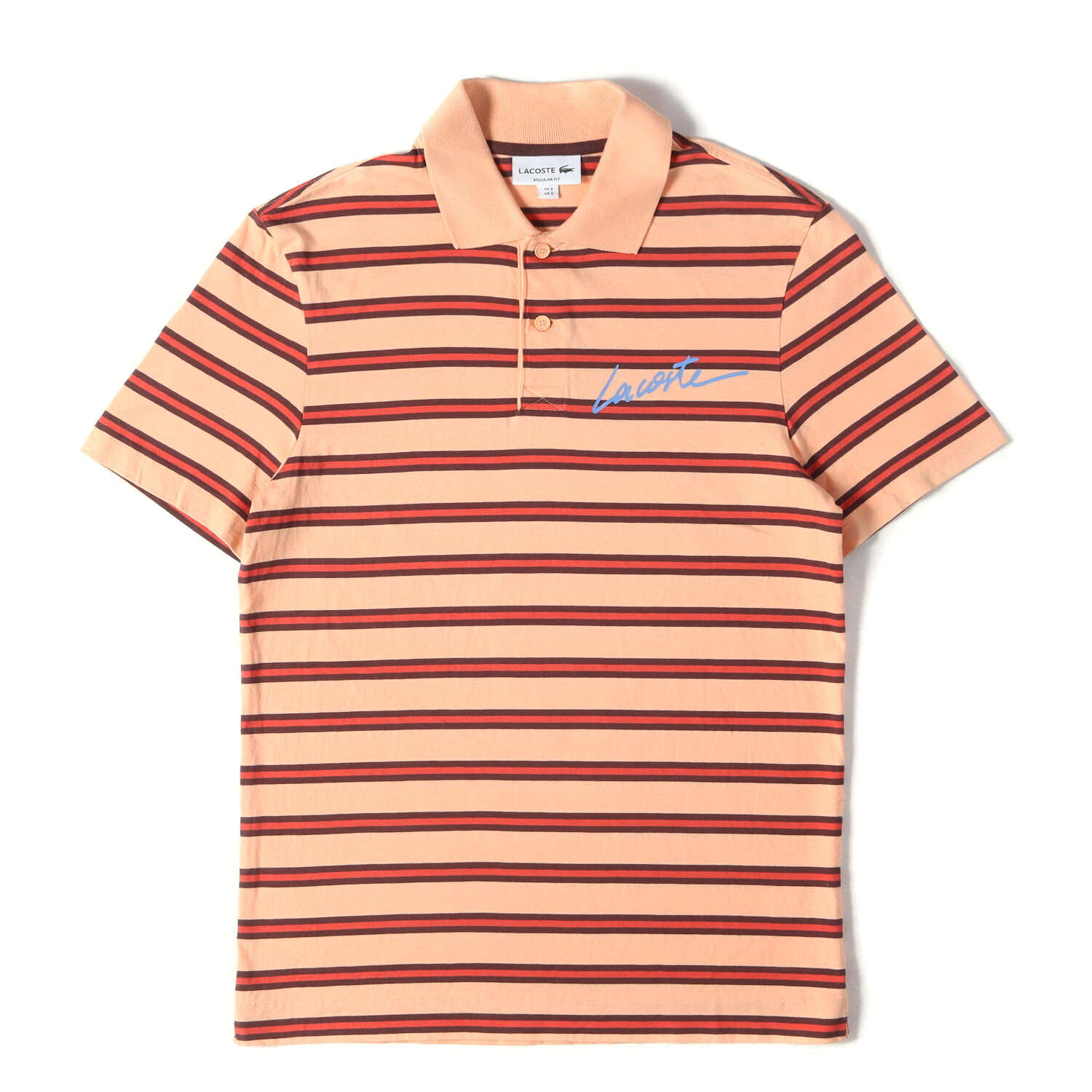 Rakuten - LACOSTE ラコステ ポロシャツ オレンジ サイズ:S | ロゴプリント ボーダー ポロシャツ(REGULAR FIT) | トップス 半袖【メンズ】【中古】【美品】【K4840】
