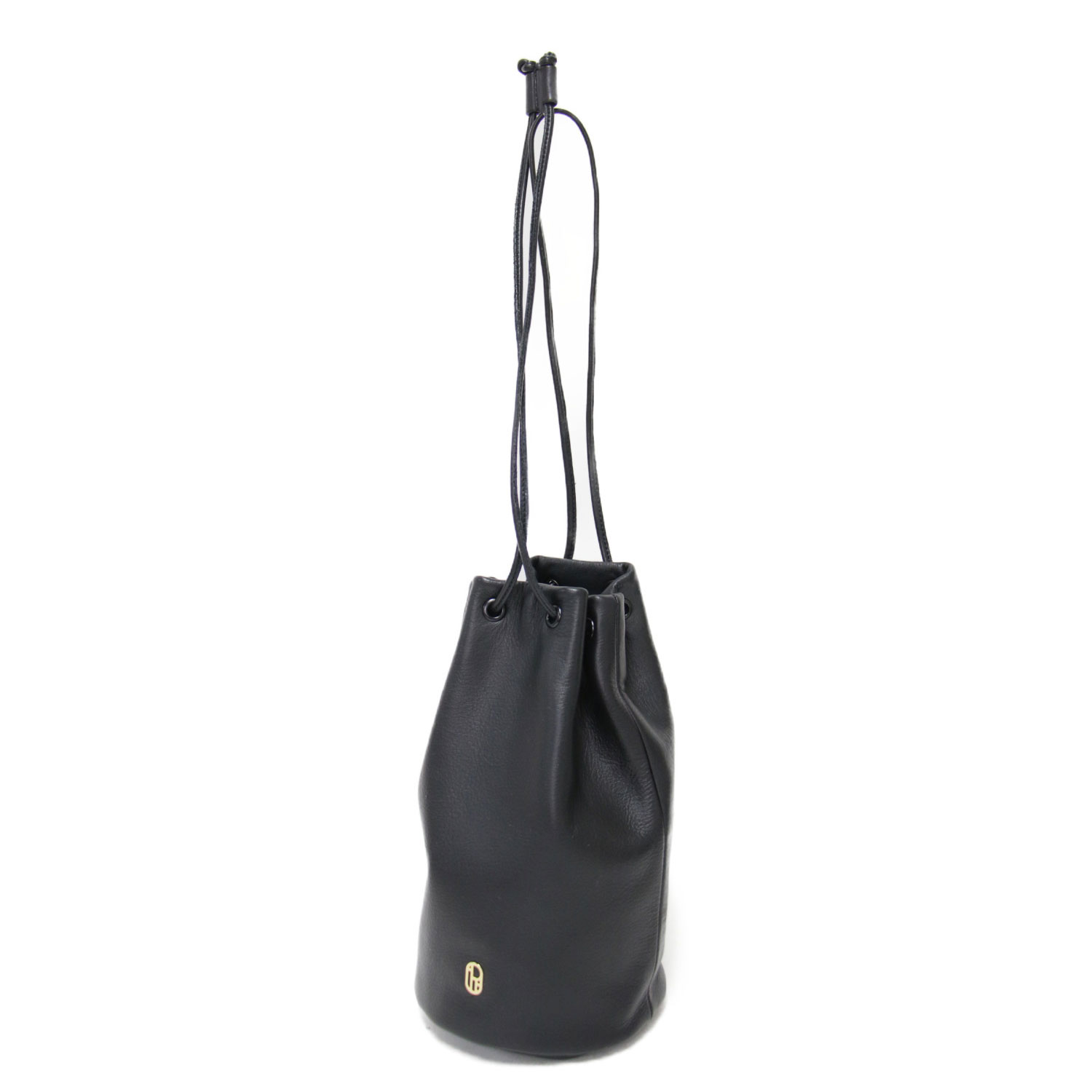 (im)perf. インパーフ ポーチ ブラック 黒 25秋冬 ドローストリング レザー ポーチ The Drawstring Pouch ハンドバッグ ショルダー 巾着型 ブランド カバン