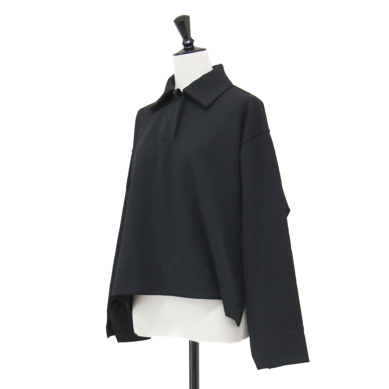 ブランド古着のBEEGLE by Boo-BeeのFLORENT フローレント カットソー ブラック 黒 サイズ:00(S) | 25春夏 ポロネック トップス / プルオーバー カットソー 長袖 襟付き ワイド | 日本製【レディース】【中古】【K4896】｜アングル3